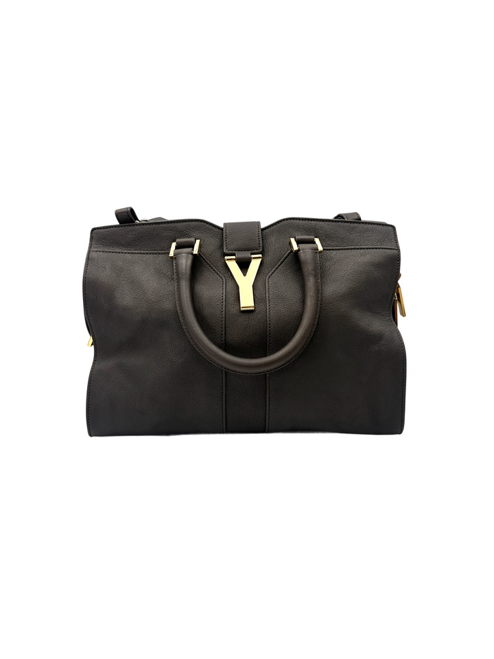 Saint Laurent Chyc Cabas Grey Leather Handle Bag SL257