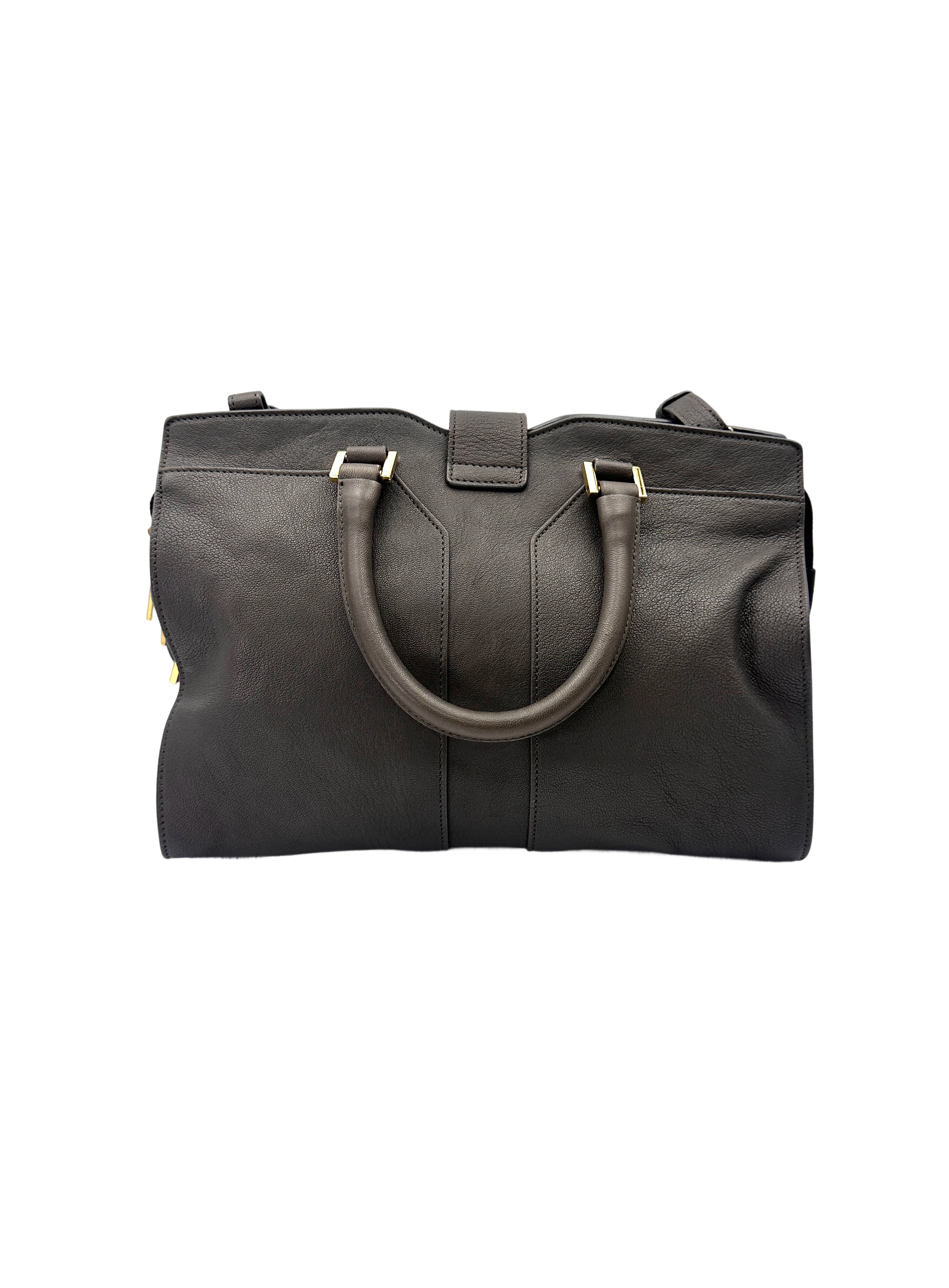 Saint Laurent Chyc Cabas Grey Leather Handle Bag SL257