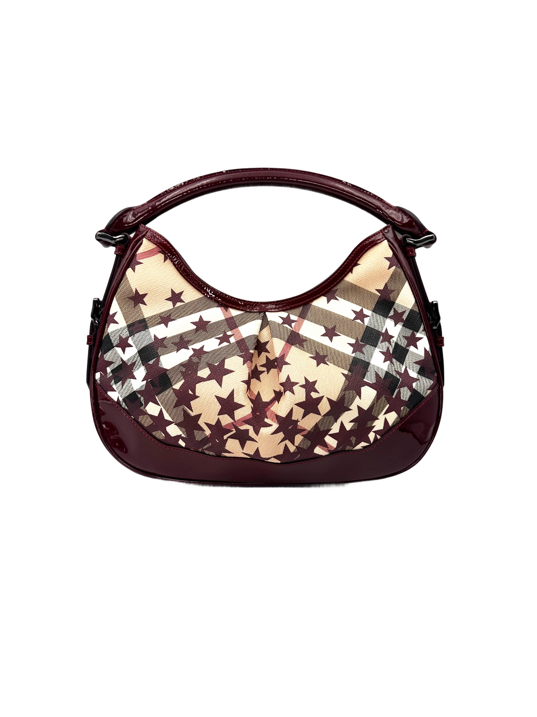 Burberry Red Star Print Supernova Check Hernvulle Shoulder Bag BR72
