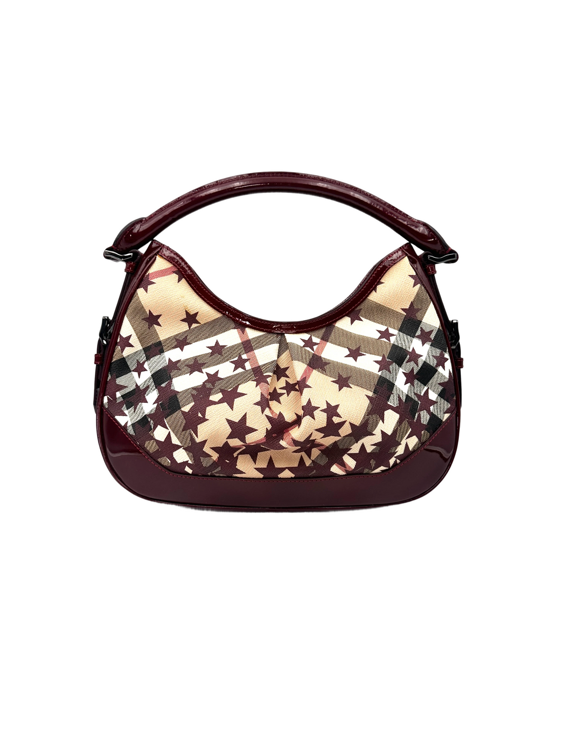 Burberry Red Star Print Supernova Check Hernvulle Shoulder Bag BR72