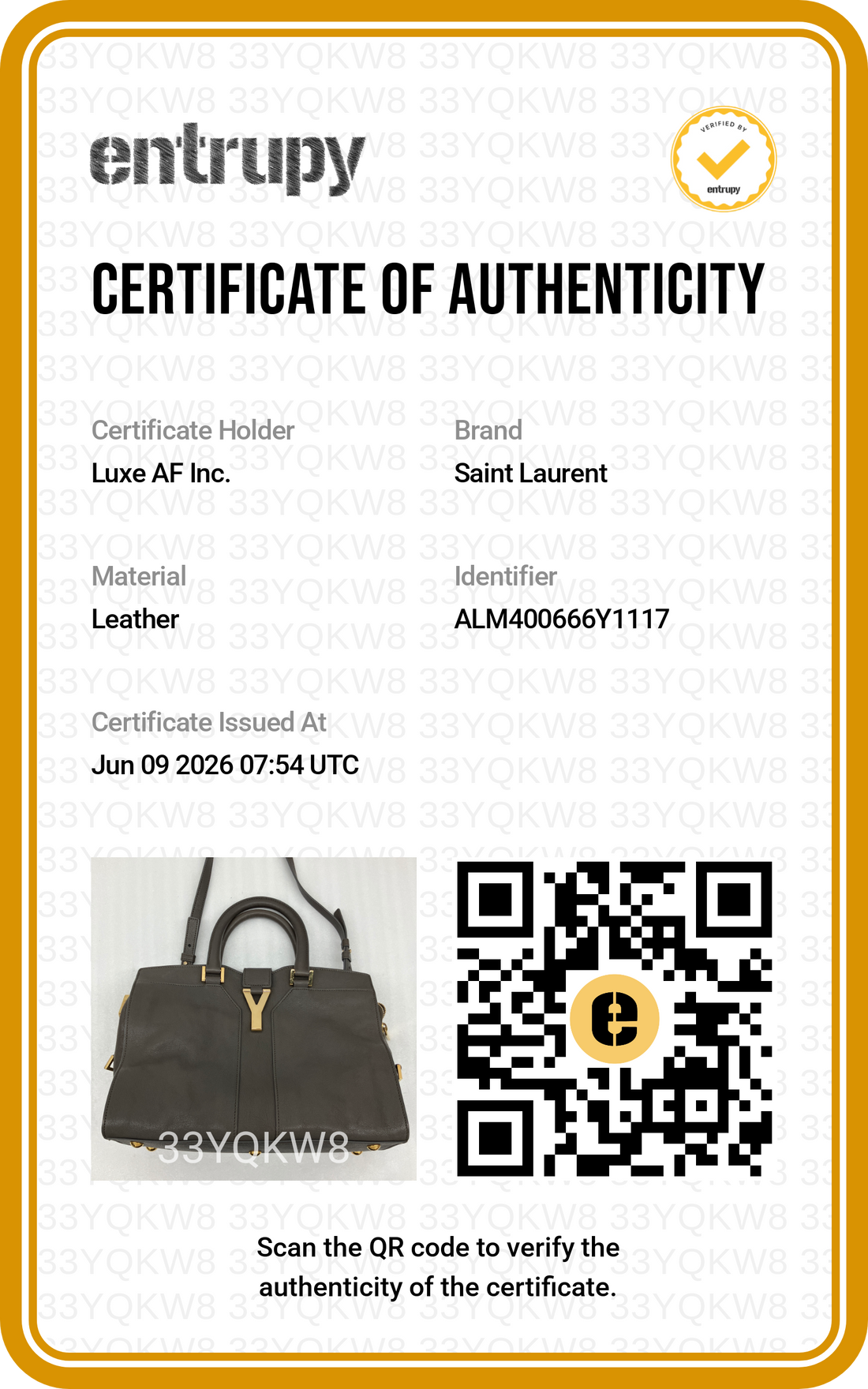 Saint Laurent Chyc Cabas Grey Leather Handle Bag SL257