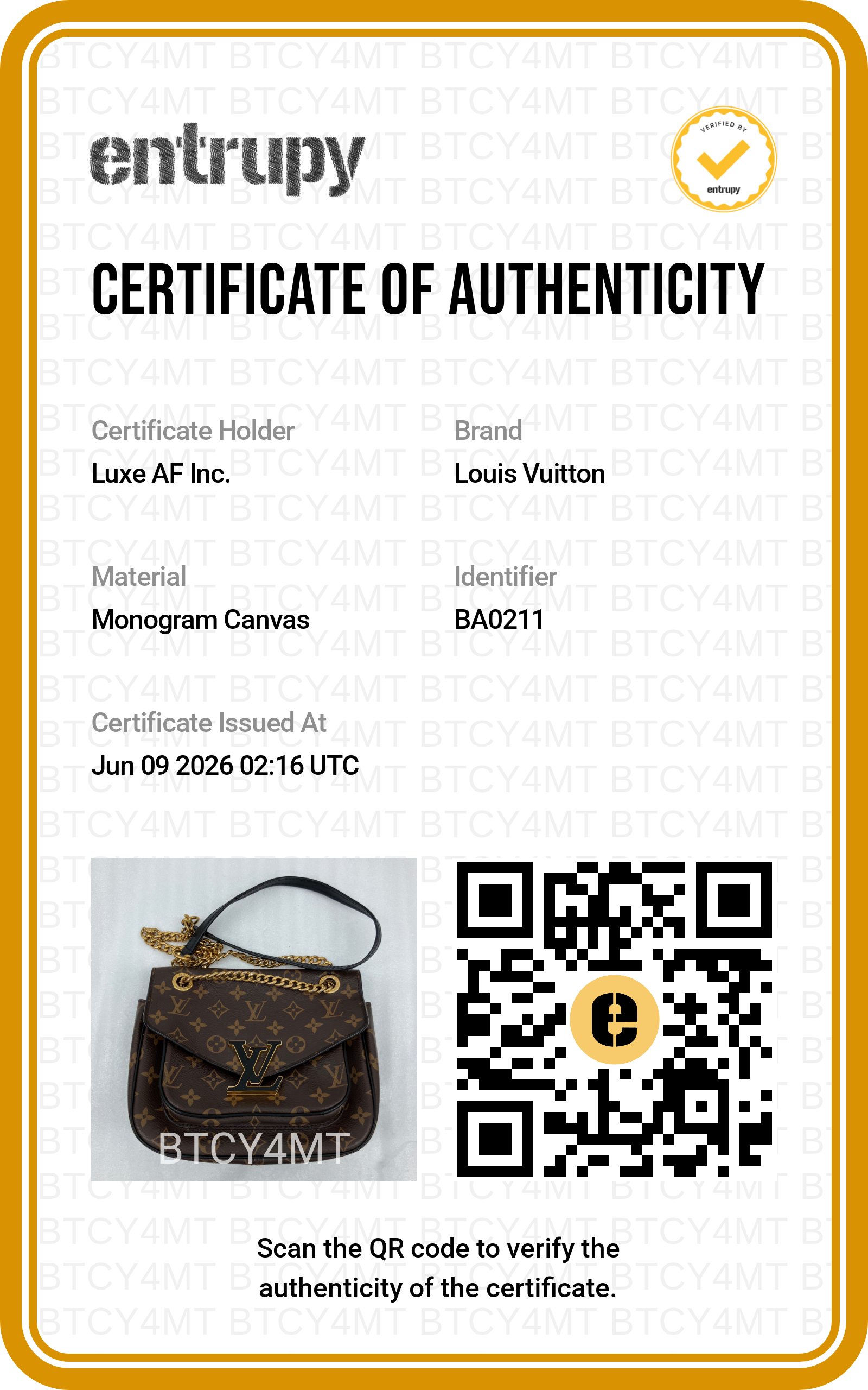 Louis Vuitton Passy Monogram Canvas Chain Shoulder Bag LV3003