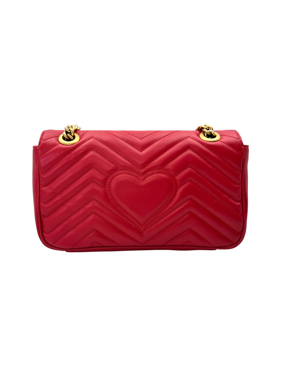 Gucci GG Marmont Red Matelasse Leather Shoulder Bag GG1307