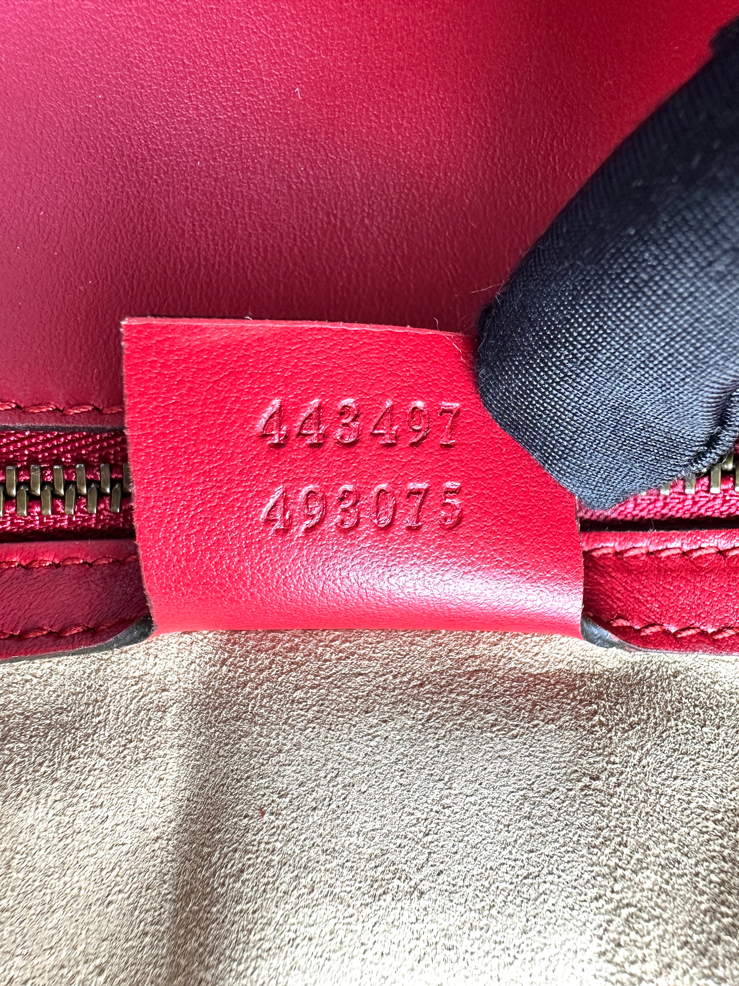 Gucci GG Marmont Red Matelasse Leather Shoulder Bag GG1307