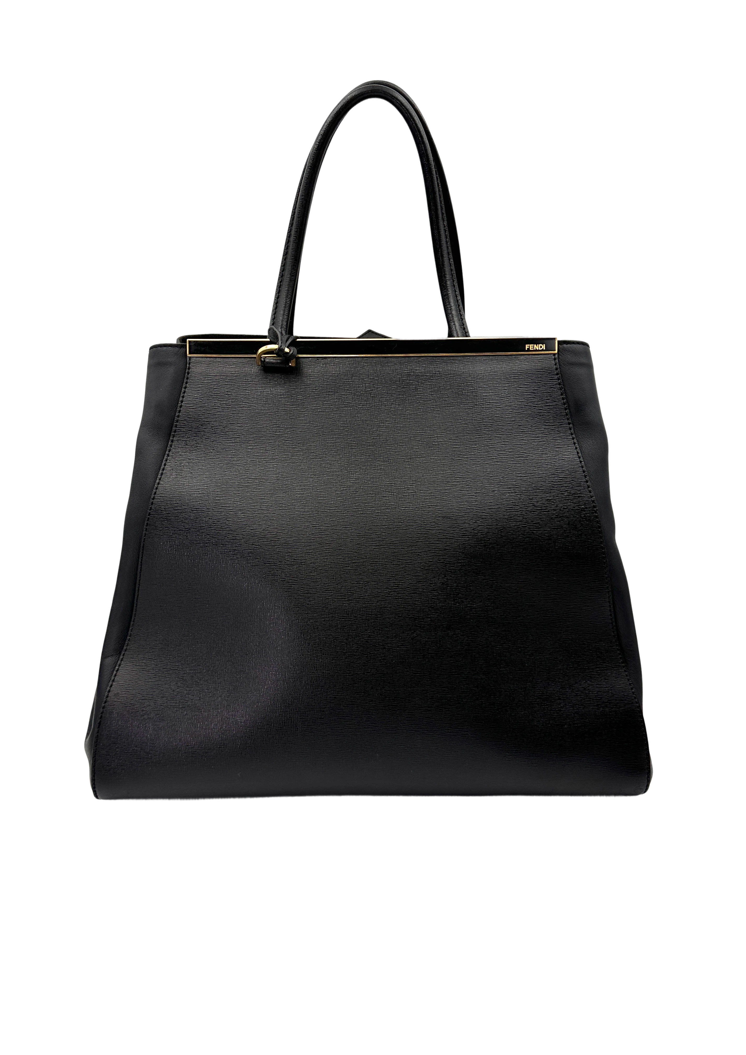 Fendi 2Jours Black Leather Handle Bag FF122