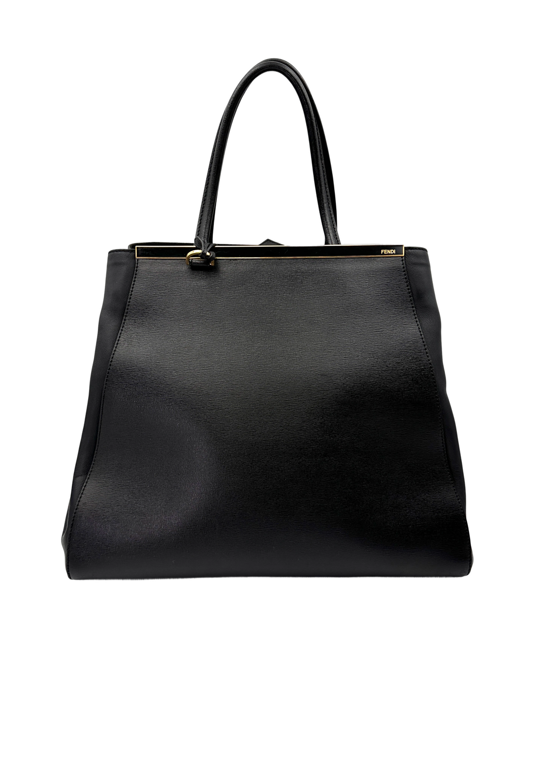 Fendi 2Jours Black Leather Handle Bag FF122