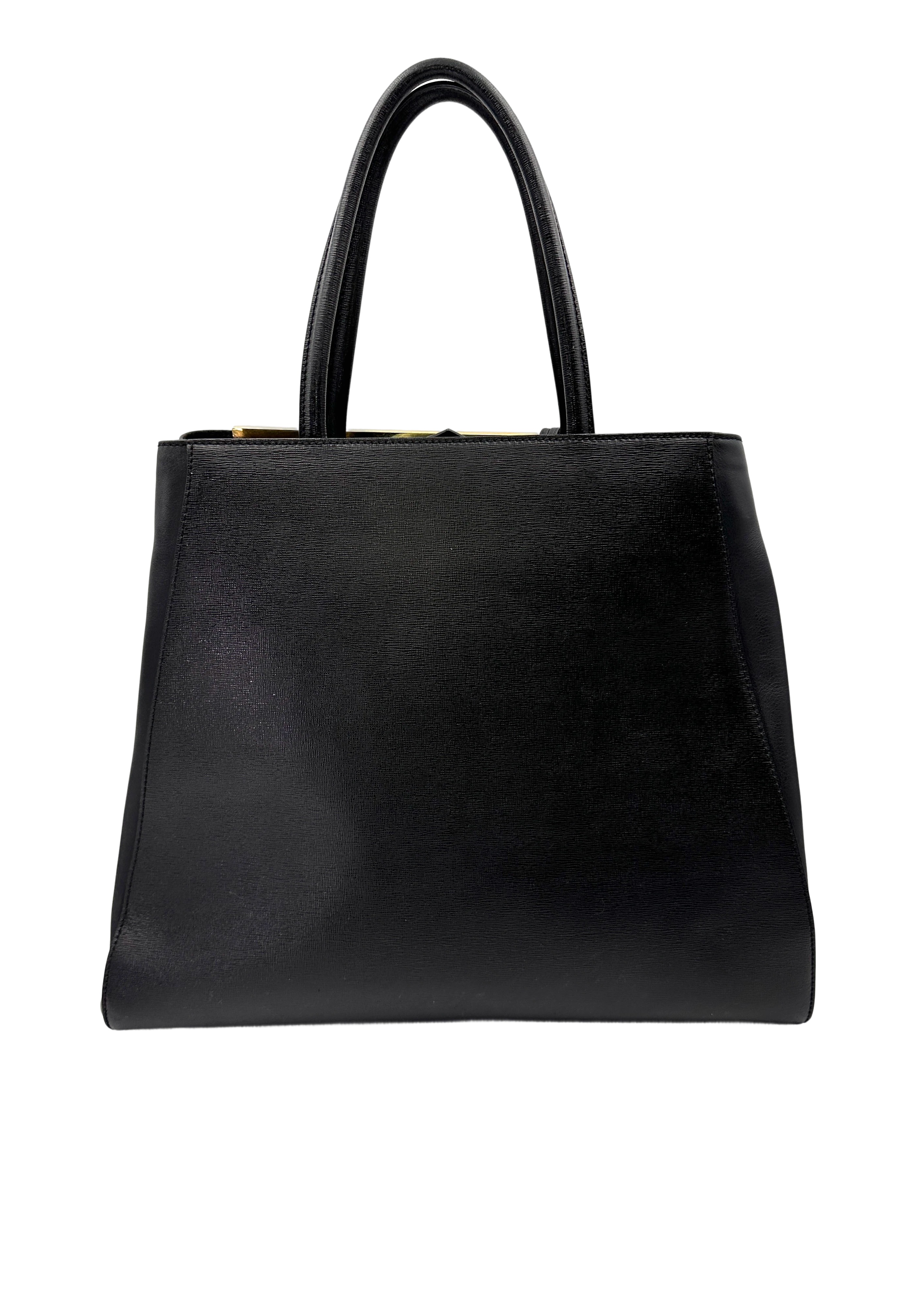Fendi 2Jours Black Leather Handle Bag FF122
