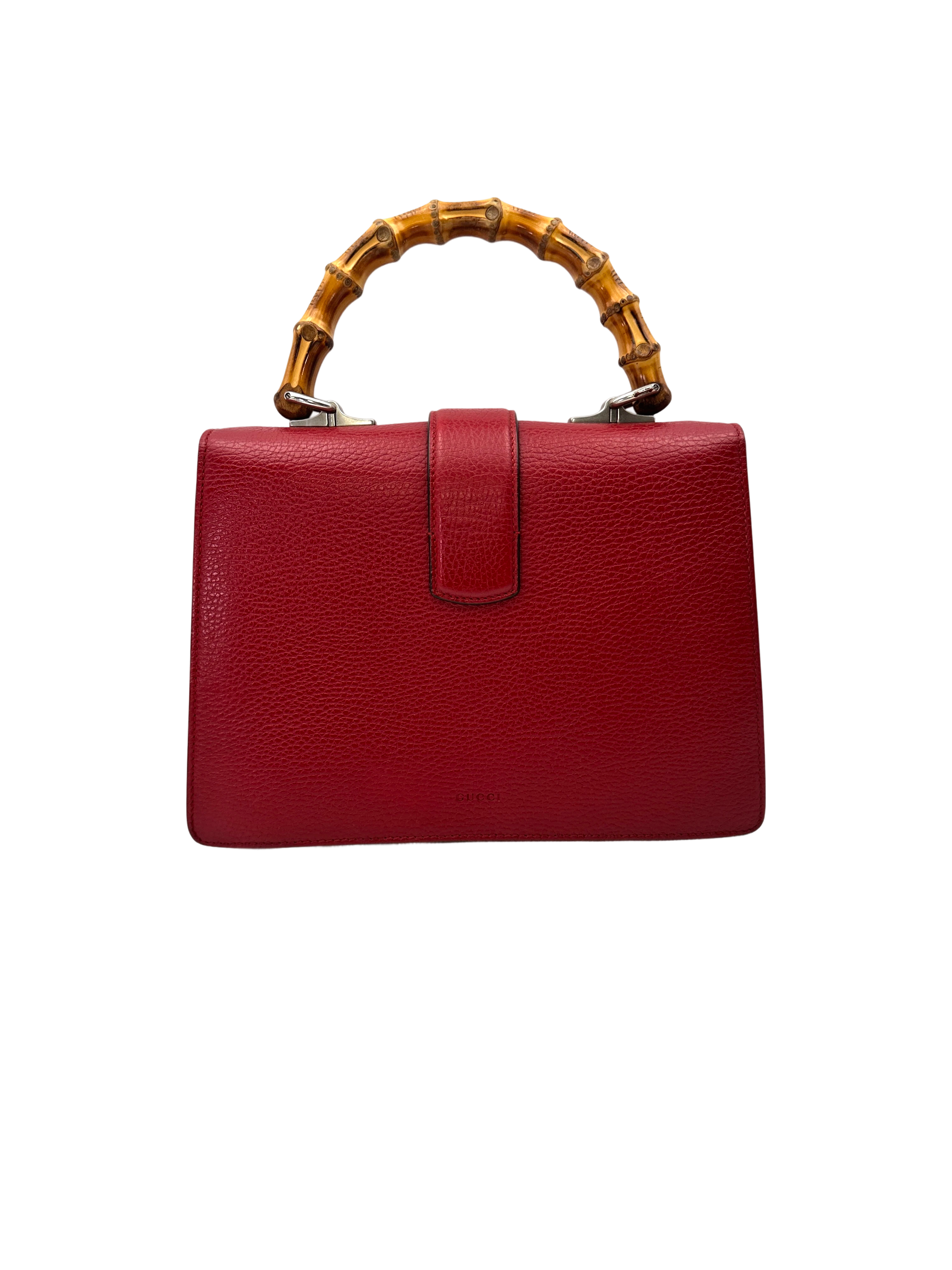 Gucci Dionysus Red Leather Medium Size Bamboo Handle Bag GG1311