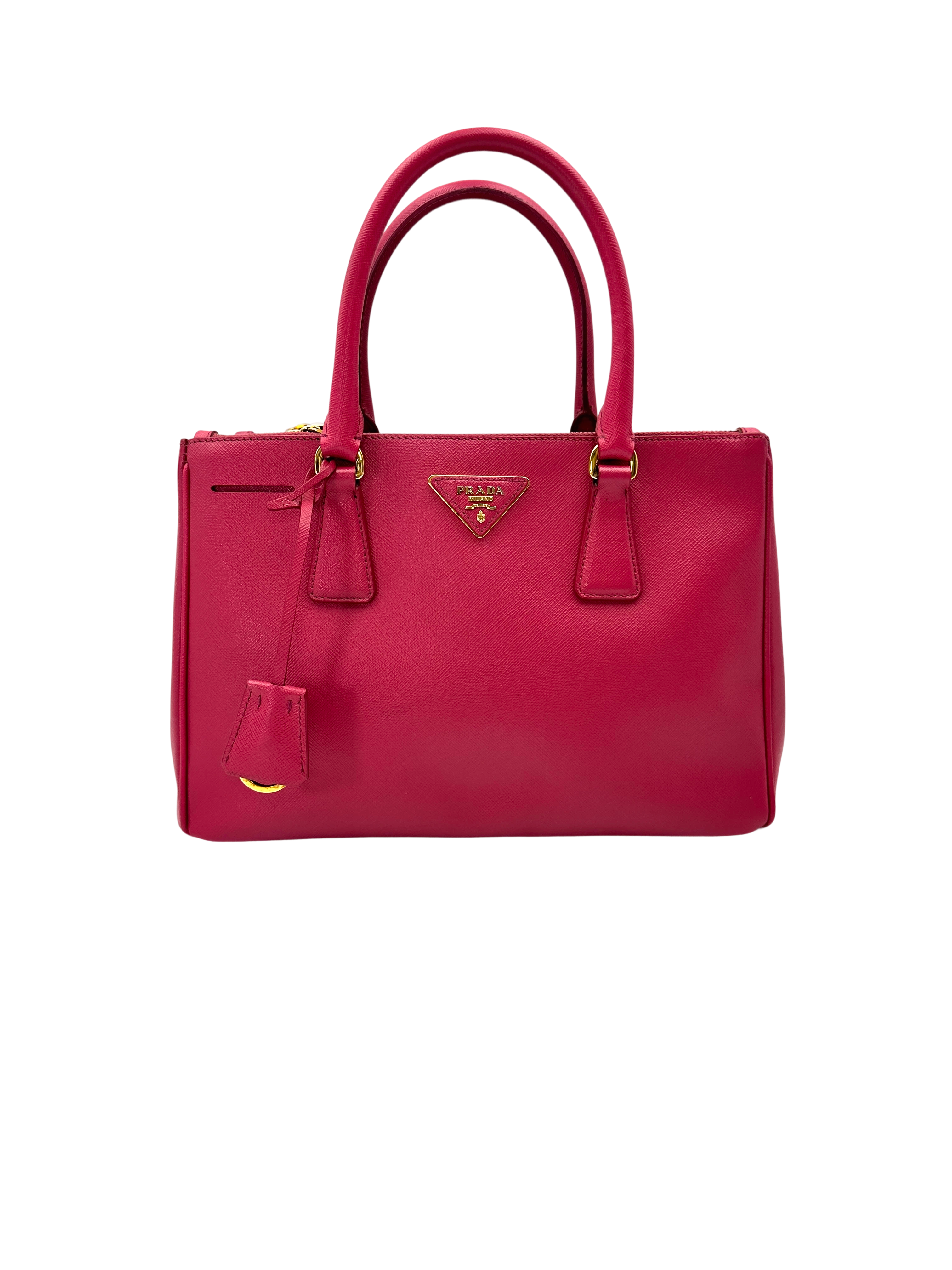 Prada Galleria Red Saffiano Leather Handle Bag PR471