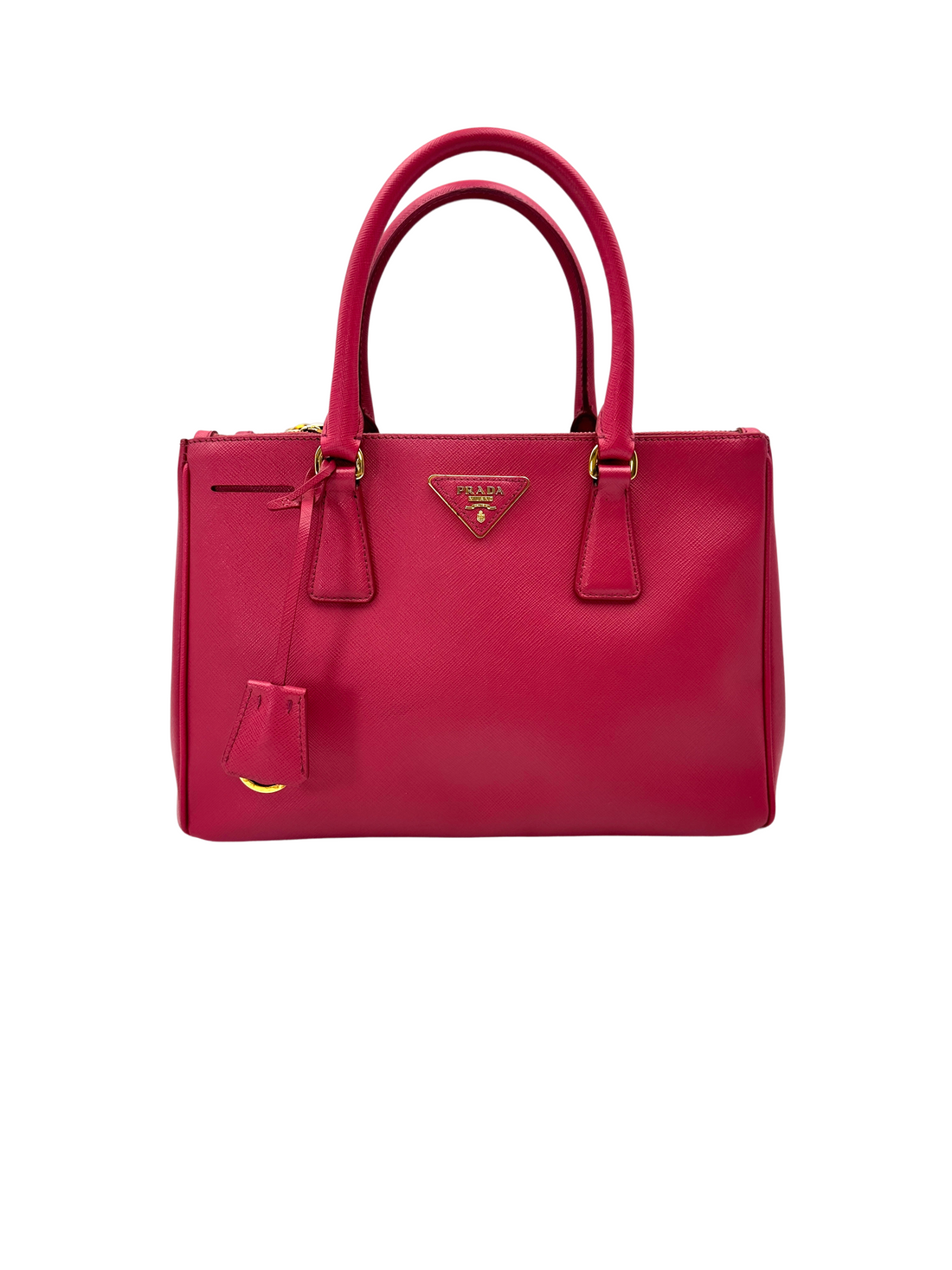 Prada Galleria Red Saffiano Leather Handle Bag PR471