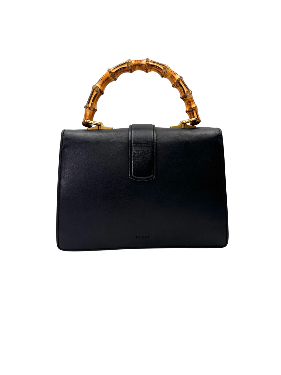 Gucci Dionysus Black Leather Bamboo Handle Bag GG1310