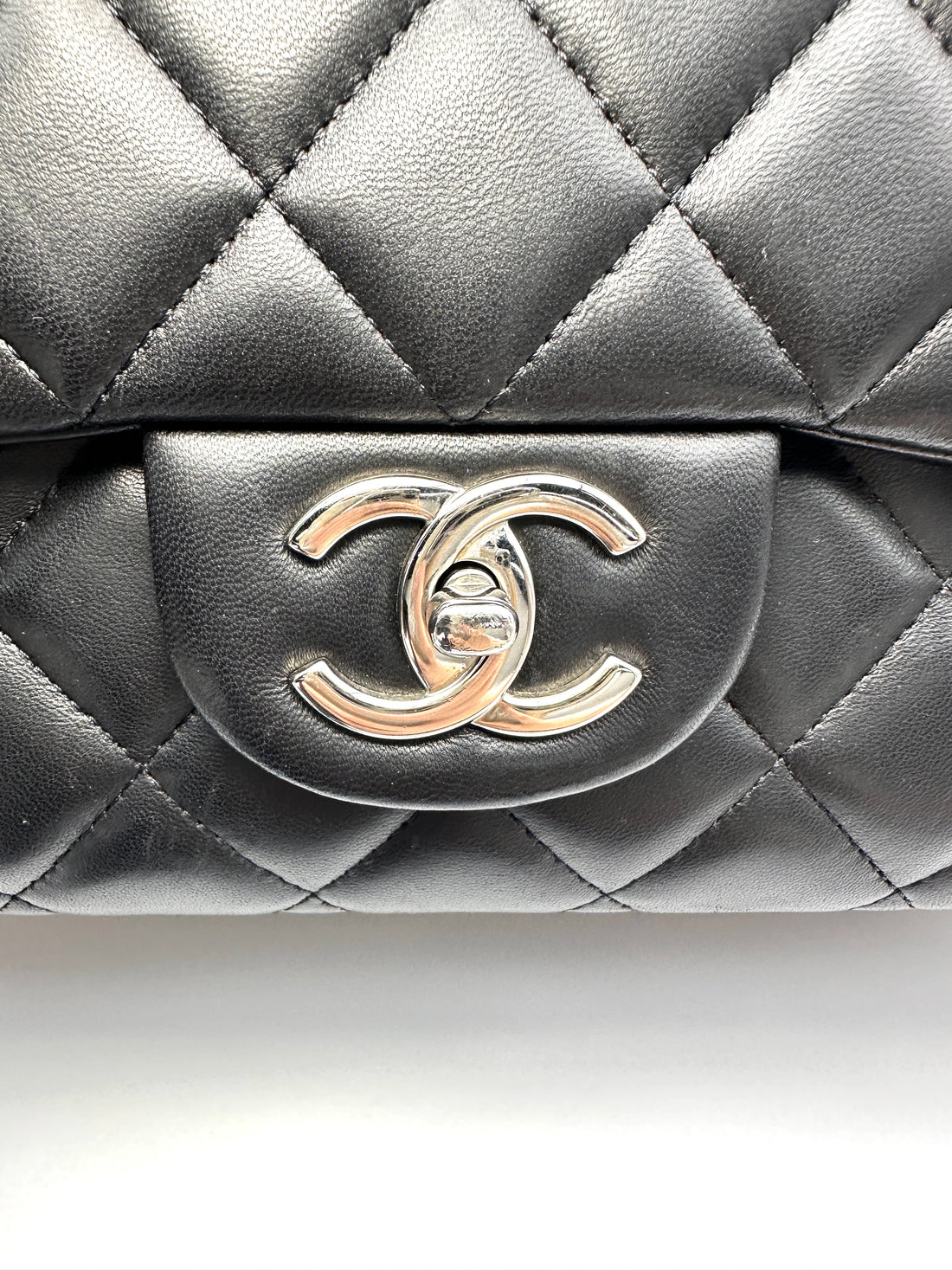 Chanel Classic Flap Black Quilted Leather Maxi Shoulder Bag With Silver Buckle(15***07) CC2146