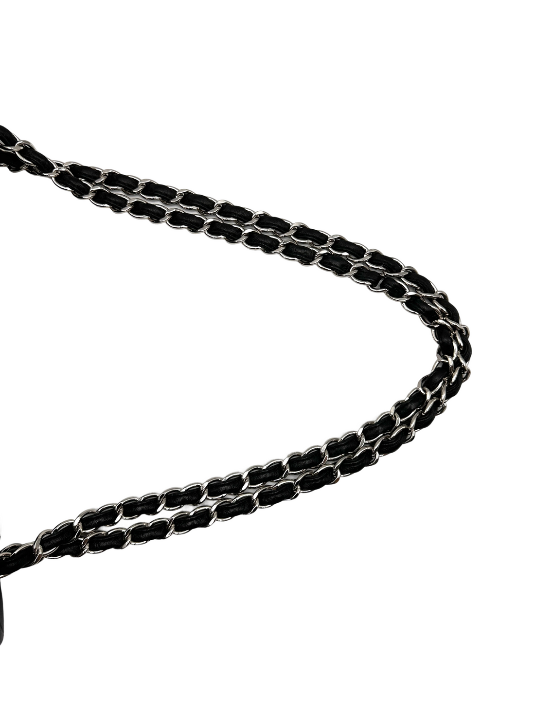 Chanel Classic Flap Black Quilted Leather Maxi Shoulder Bag With Silver Buckle(15***07) CC2146