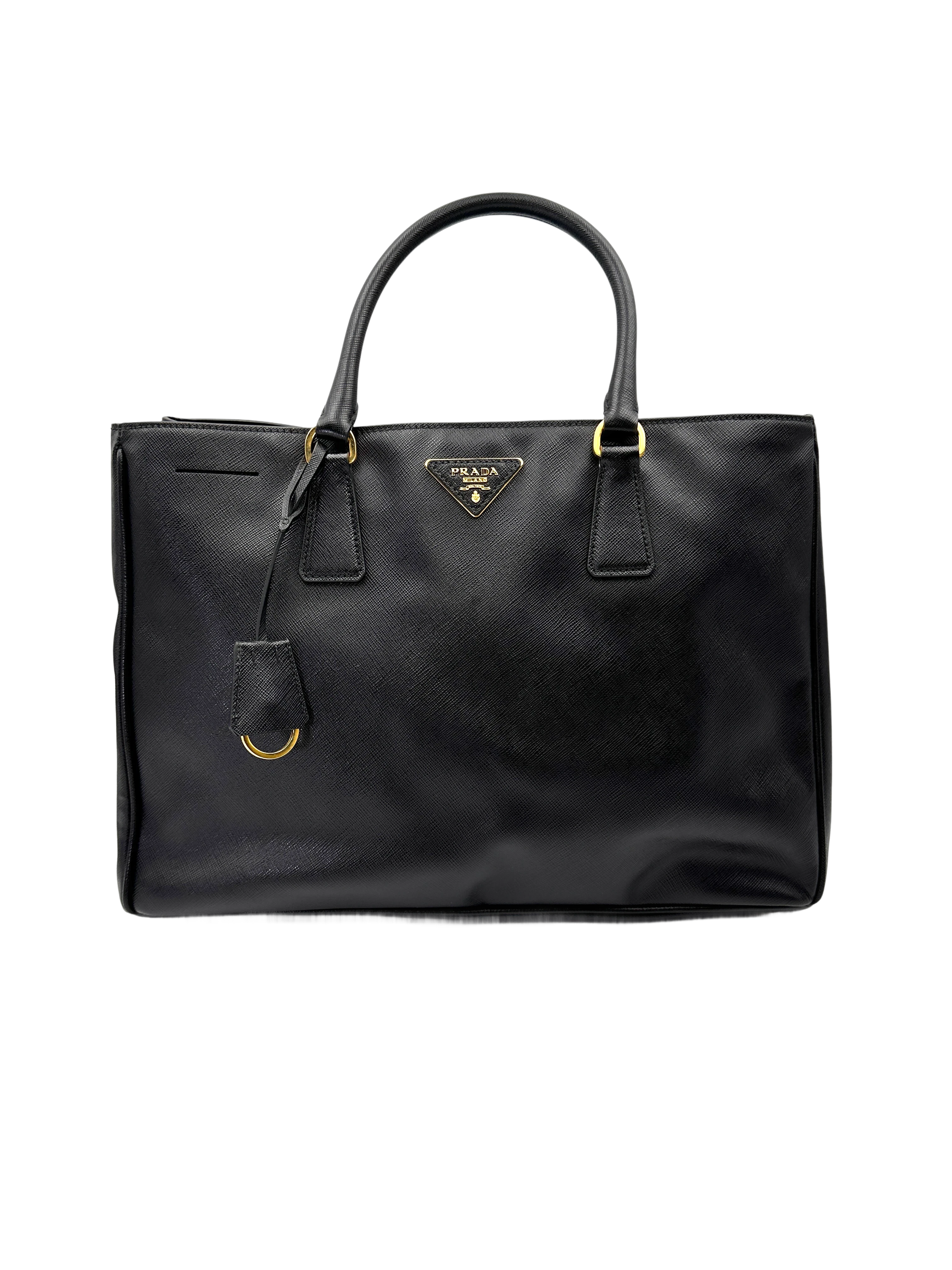 Prada Galleria Black Saffiano Leather Handle Bag PR472