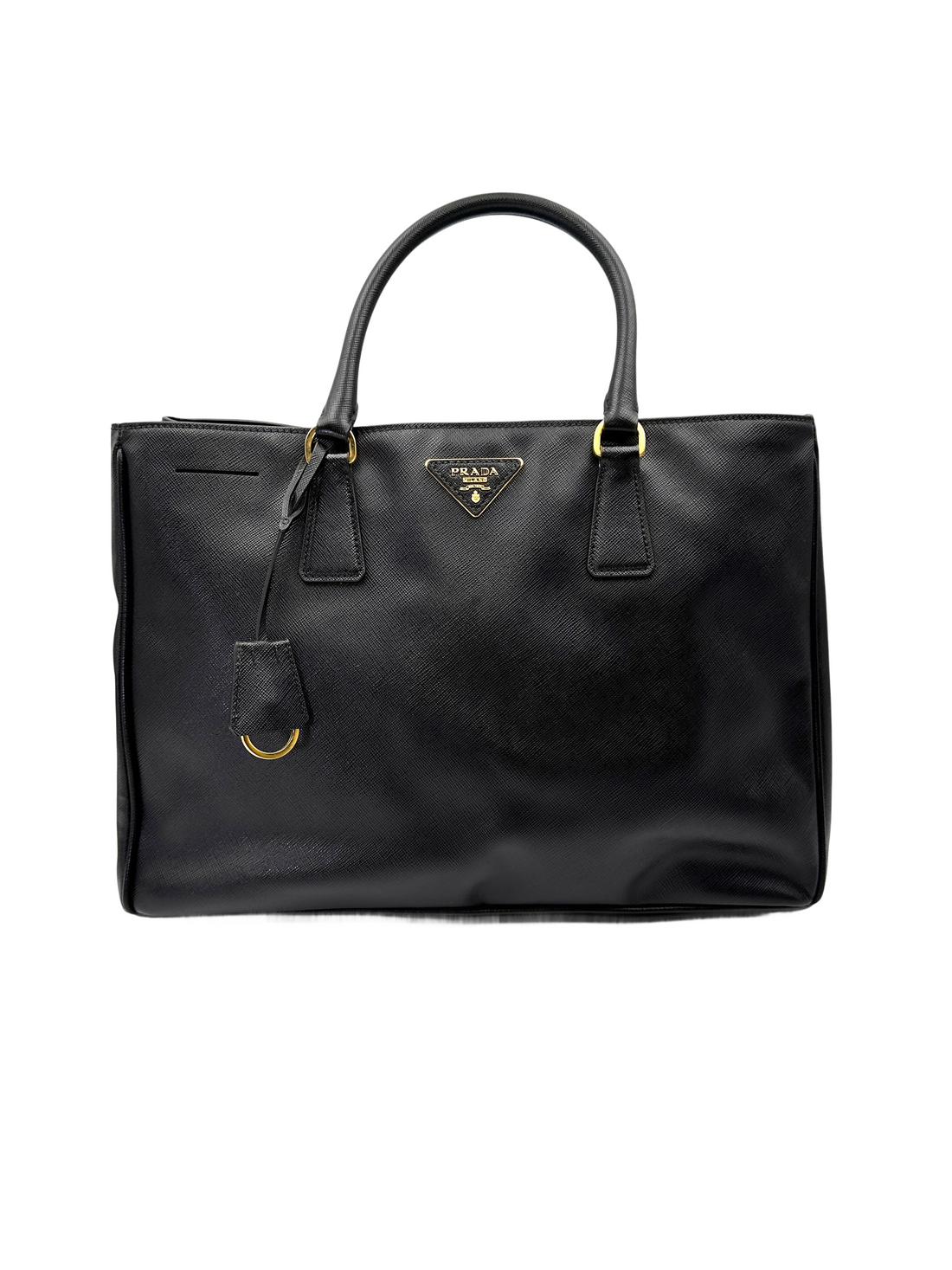 Prada Galleria Black Saffiano Leather Handle Bag PR472