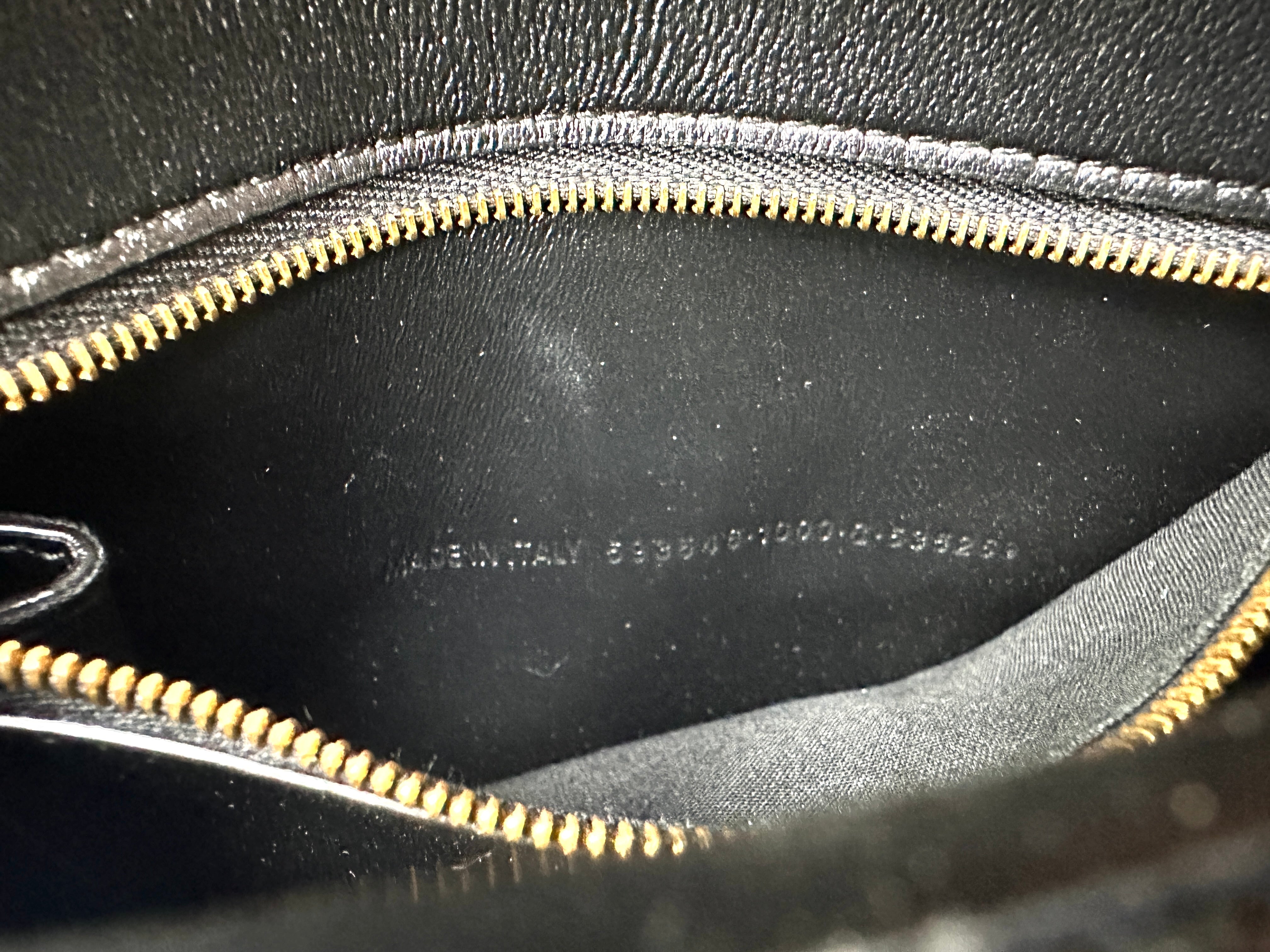 Balenciaga Hourglass Black Croc-Embossed Leather Handle Bag BB75