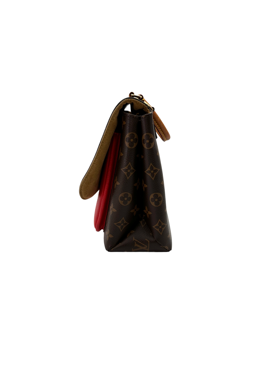 Louis Vuitton Marignan Monogram Canvas & Red Leather Handle Bag LV3018