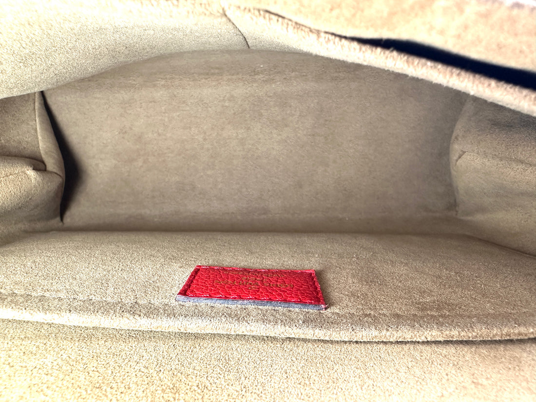 Louis Vuitton Marignan Monogram Canvas & Red Leather Handle Bag LV3018