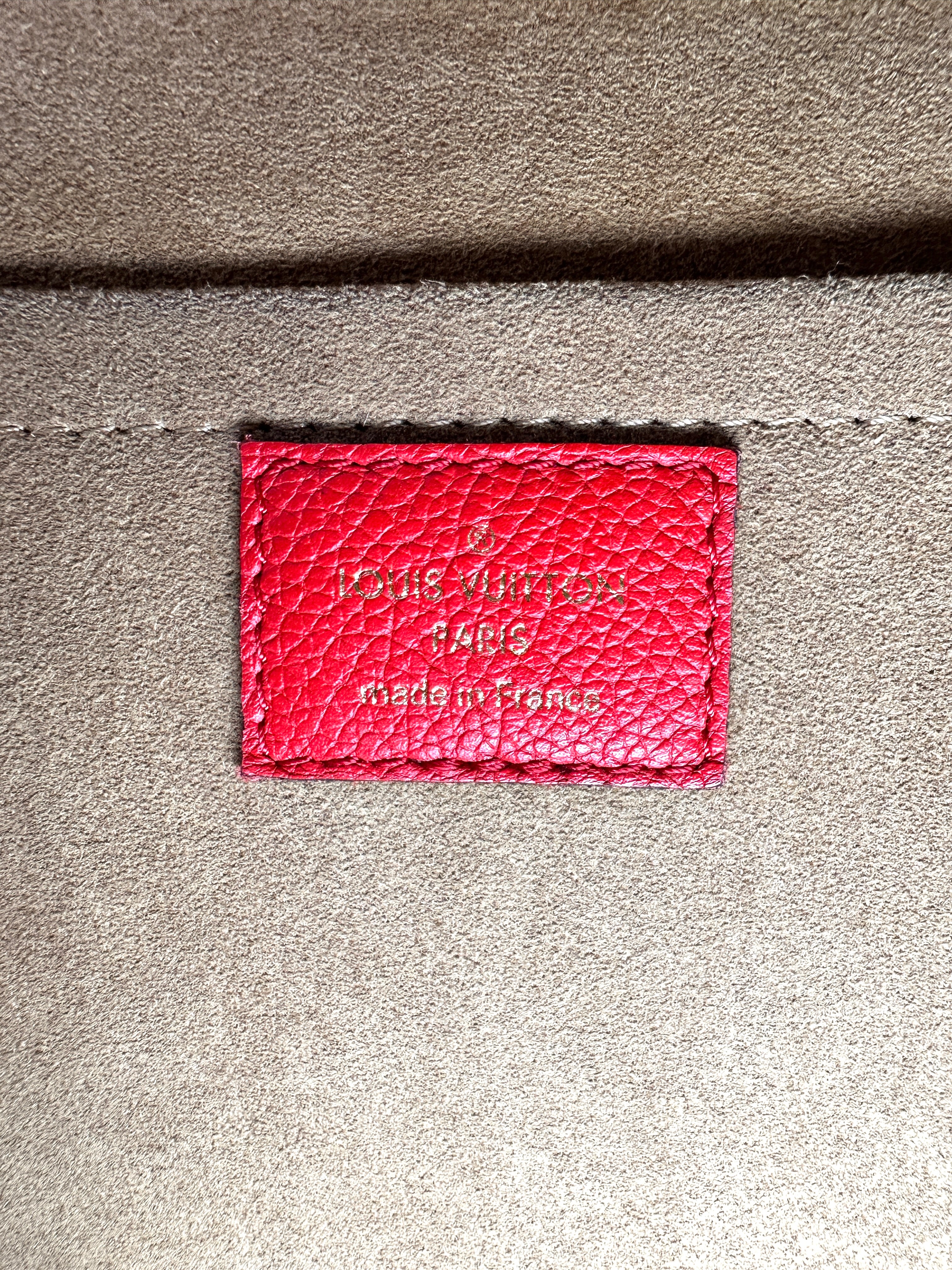 Louis Vuitton Marignan Monogram Canvas & Red Leather Handle Bag LV3018