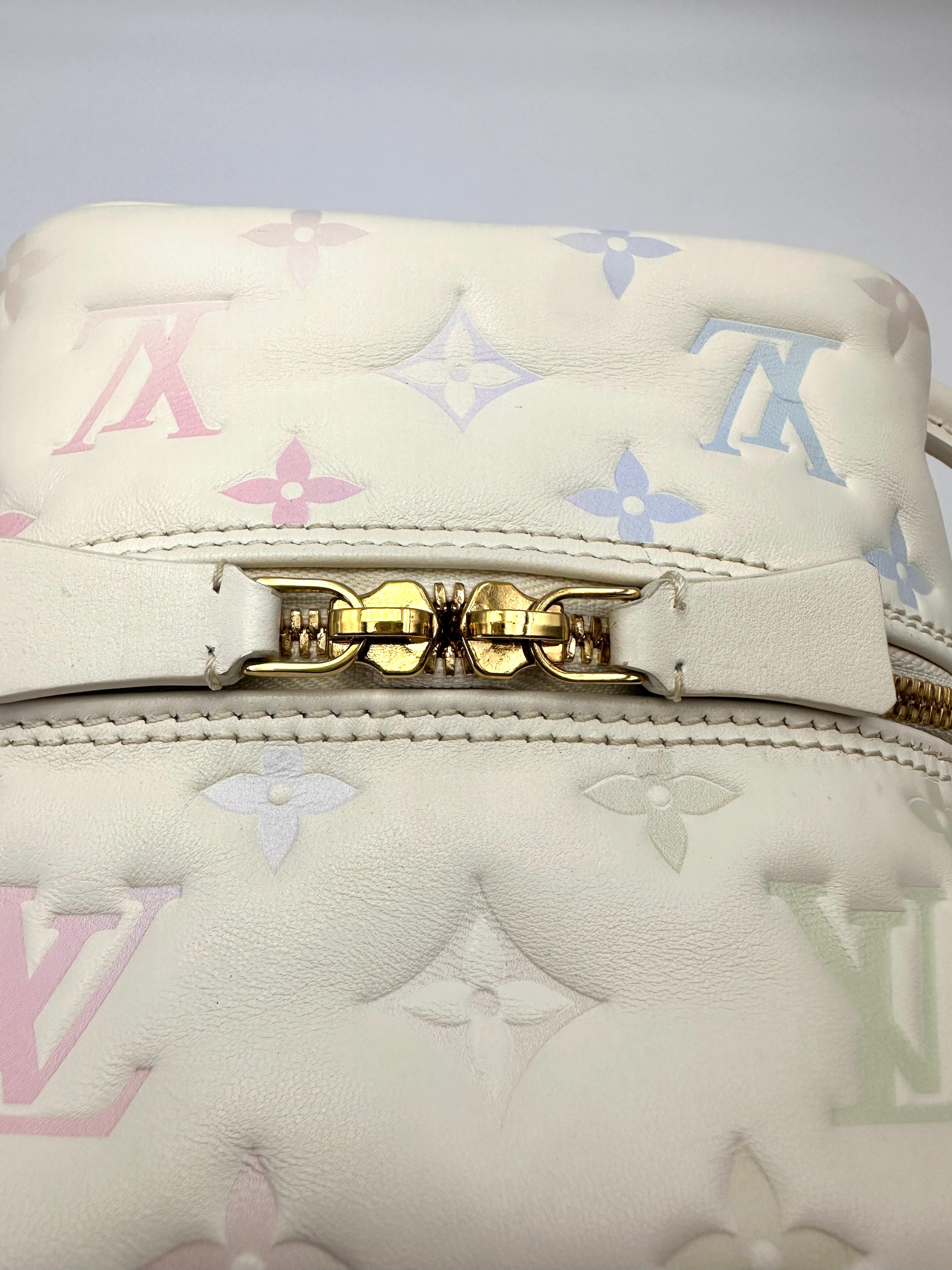 Louis Vuitton New Square Quartz Multicolor Monogram Embossed Leather Square Bag LV3010