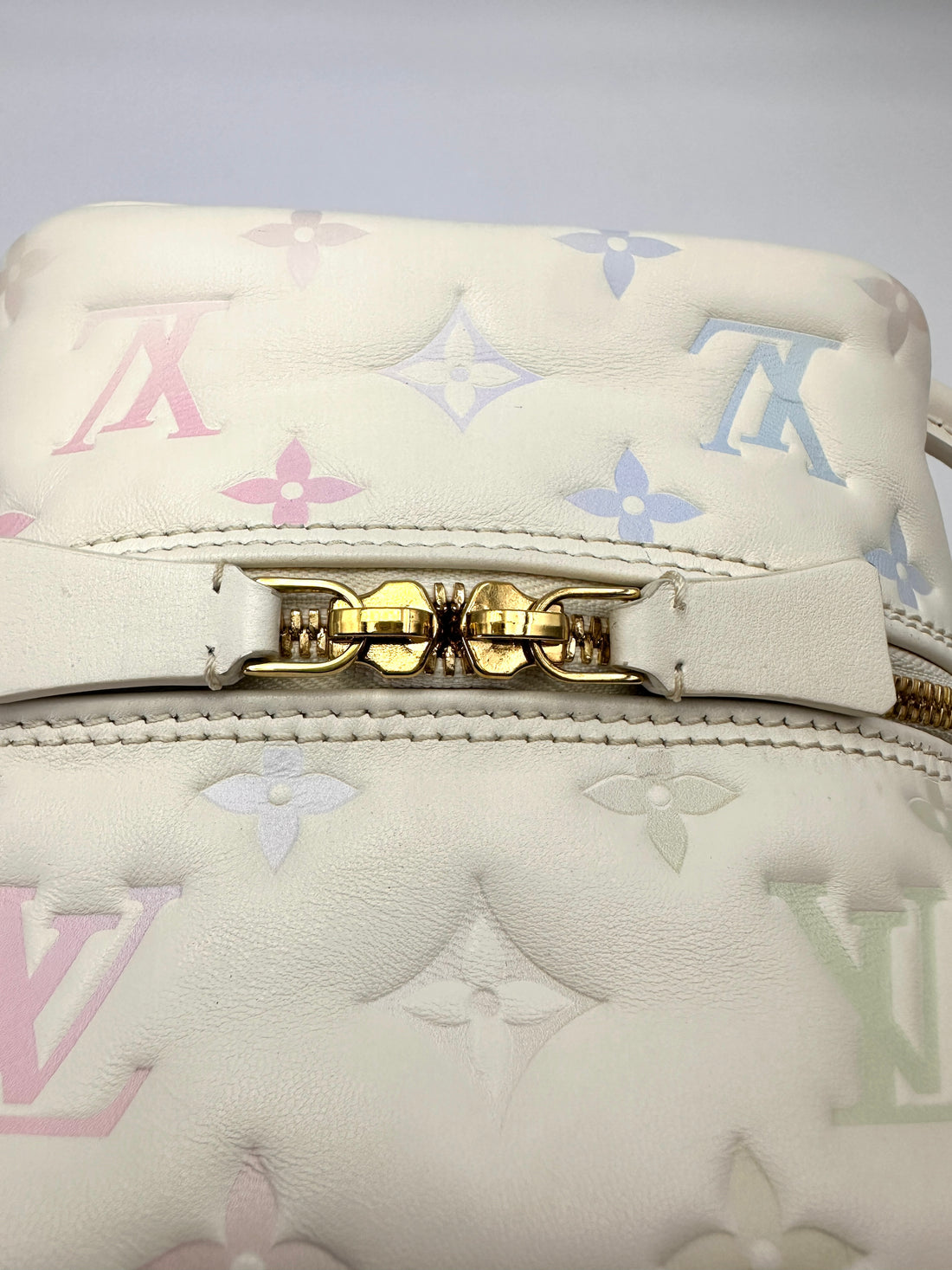 Louis Vuitton New Square Quartz Multicolor Monogram Embossed Leather Square Bag LV3010