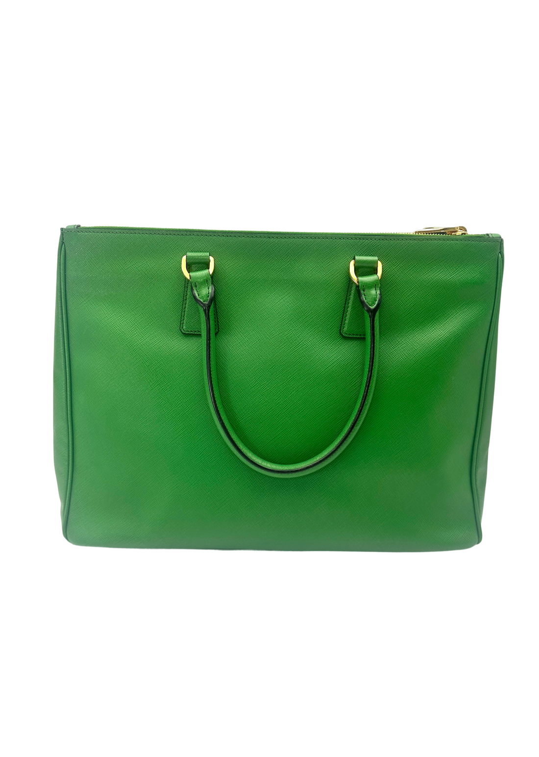 Prada Galleria Green Saffiano Leather Large Size Handle Bag PR467