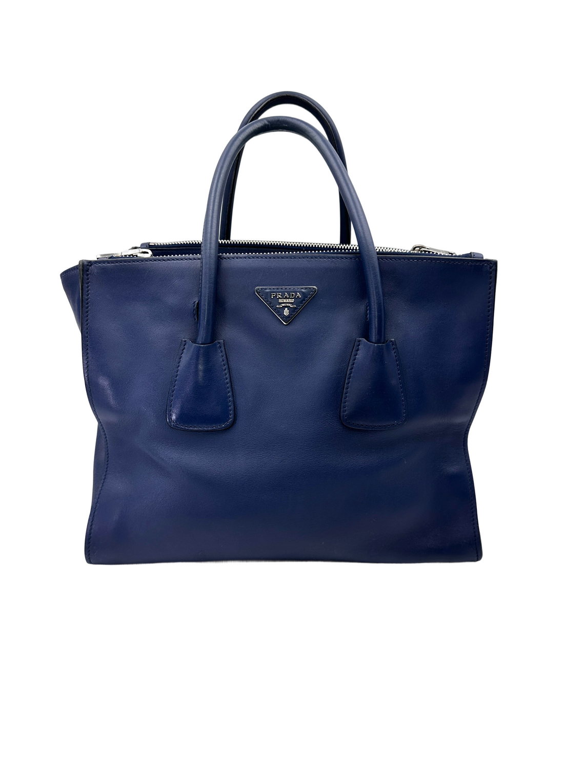 Prada Galleria Navy Saffiano Leather Handle Bag PR474
