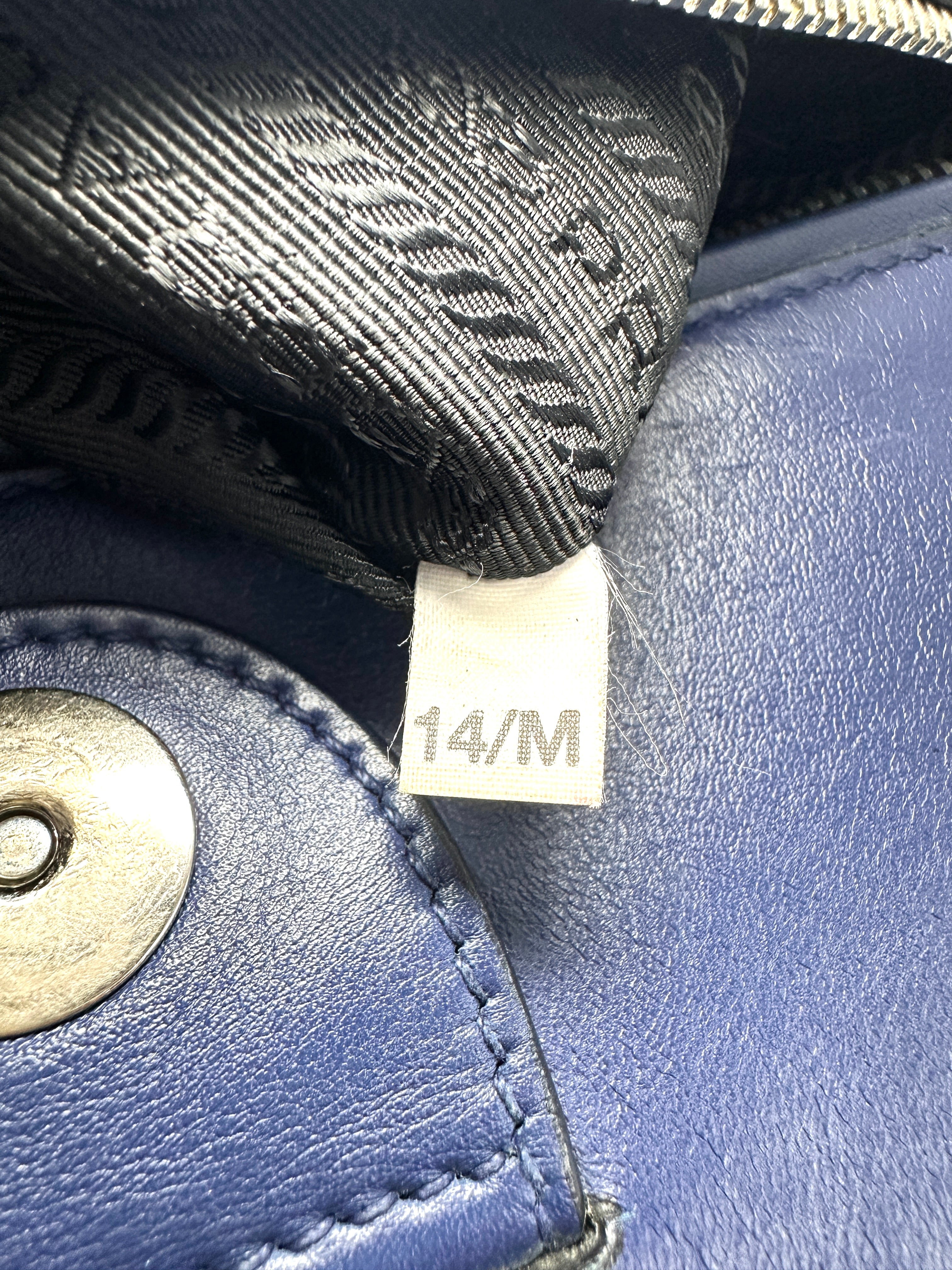 Prada Galleria Navy Saffiano Leather Handle Bag PR474