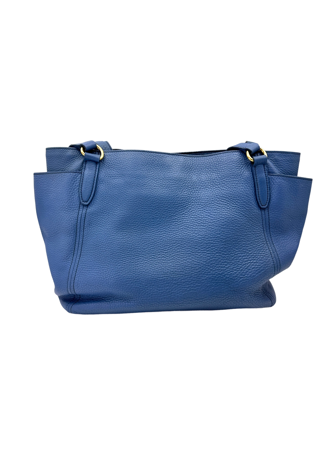 Prada Vitello Daino Blue Saffiano Leather Handle Bag PR470