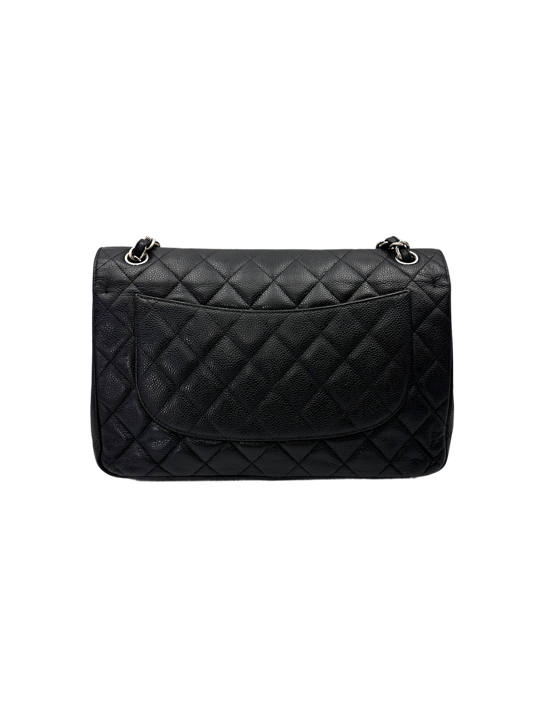 Chanel Classic Flap Black Quilted Leather Jumbo Shoulder Bag With Silver Buckle(17***99) CC2148