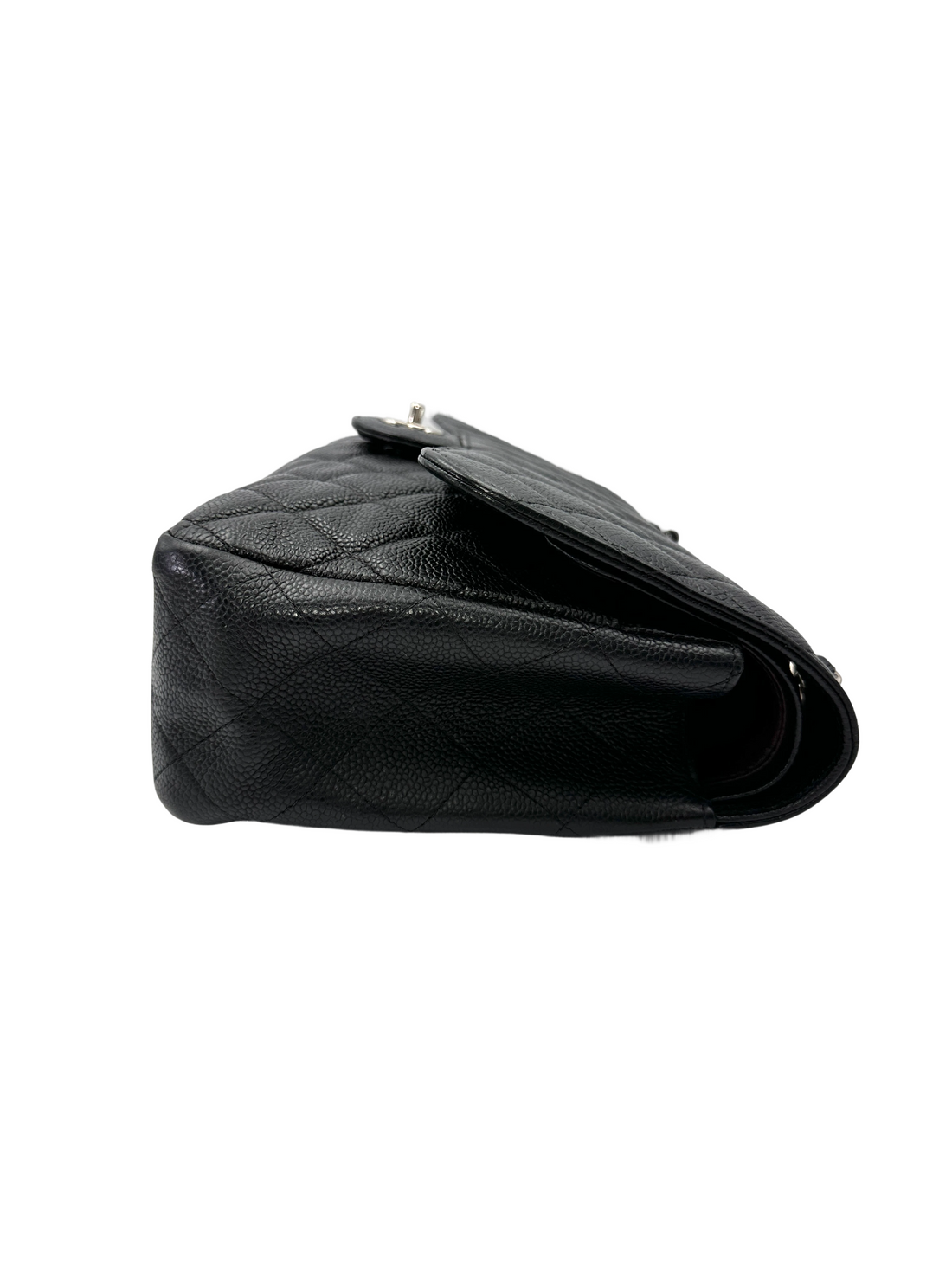 Chanel Classic Flap Black Quilted Leather Jumbo Shoulder Bag With Silver Buckle(17***99) CC2148