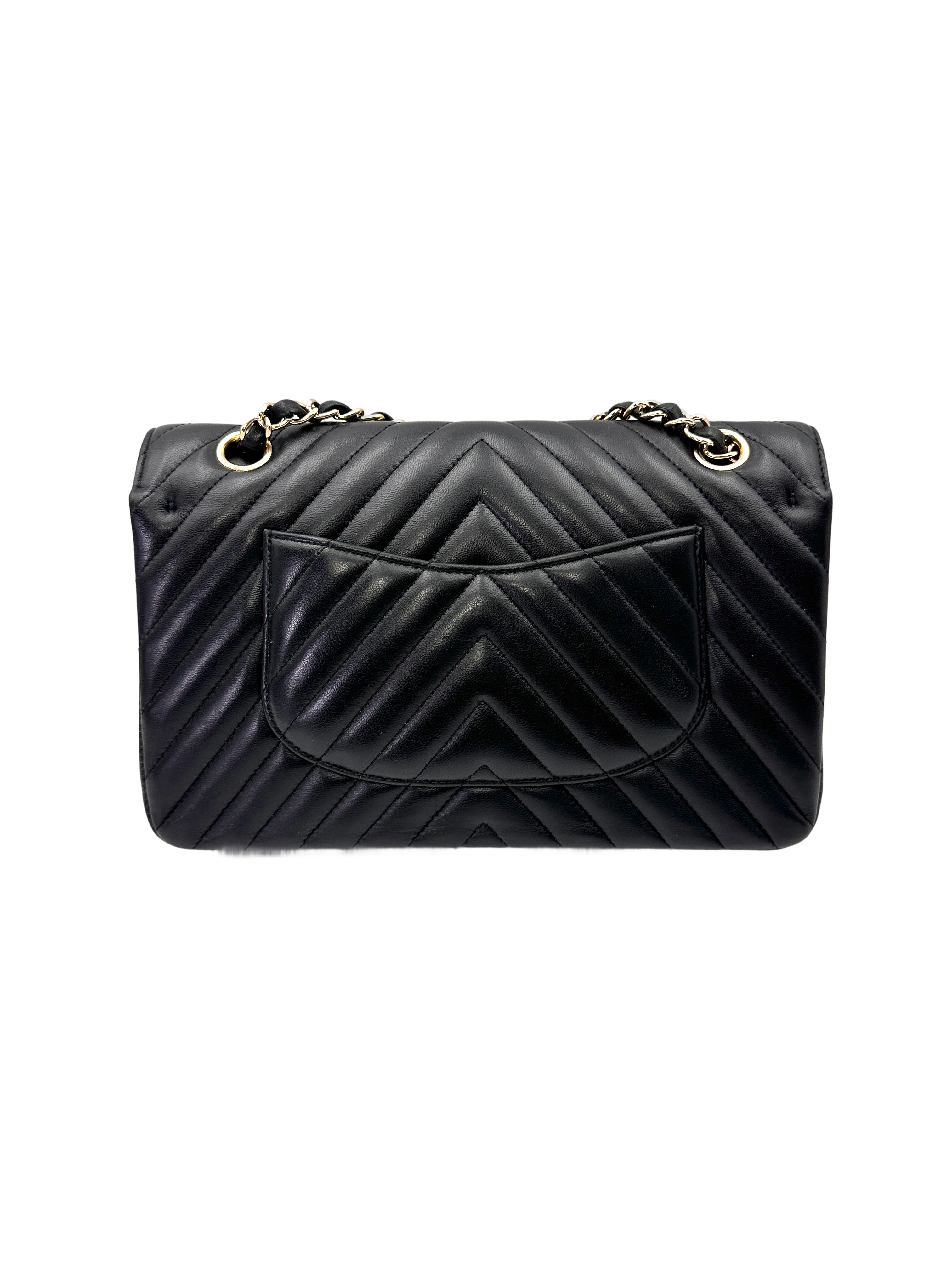 Chanel Classic Flap Black Chevron Quilted Leather Shoulder Bag With Gold Buckle(24***97) CC2145