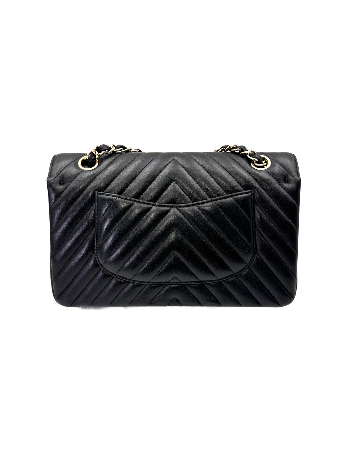 Chanel Classic Flap Black Chevron Quilted Leather Shoulder Bag With Gold Buckle(24***97) CC2145