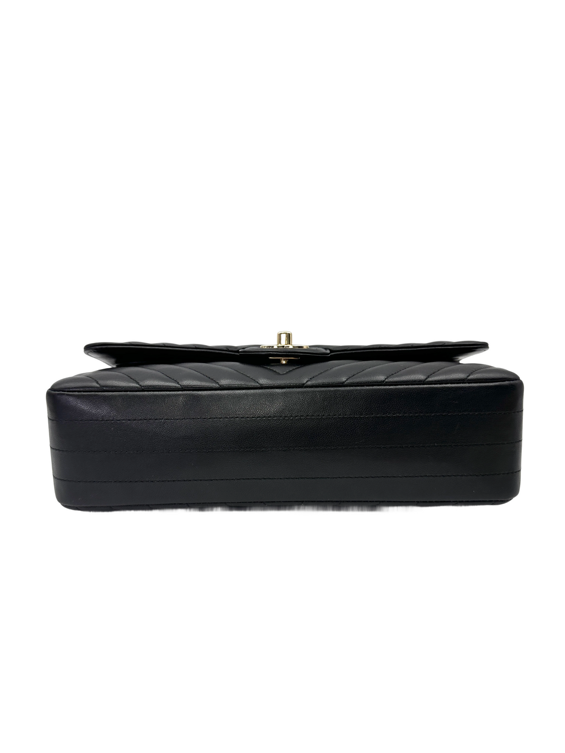 Chanel Classic Flap Black Chevron Quilted Leather Shoulder Bag With Gold Buckle(24***97) CC2145