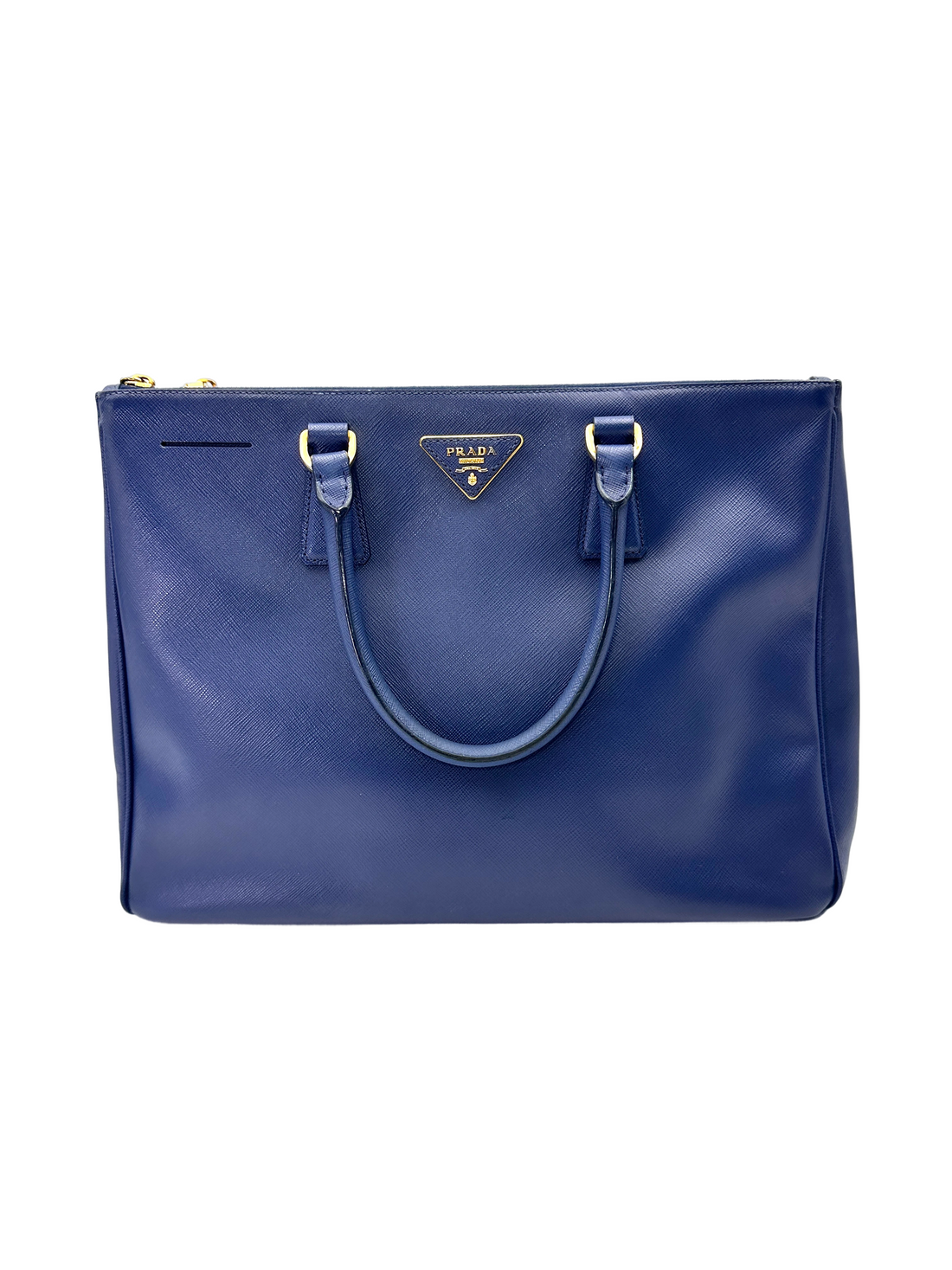 Prada Galleria Navy Saffiano Leather Handle Bag PR468