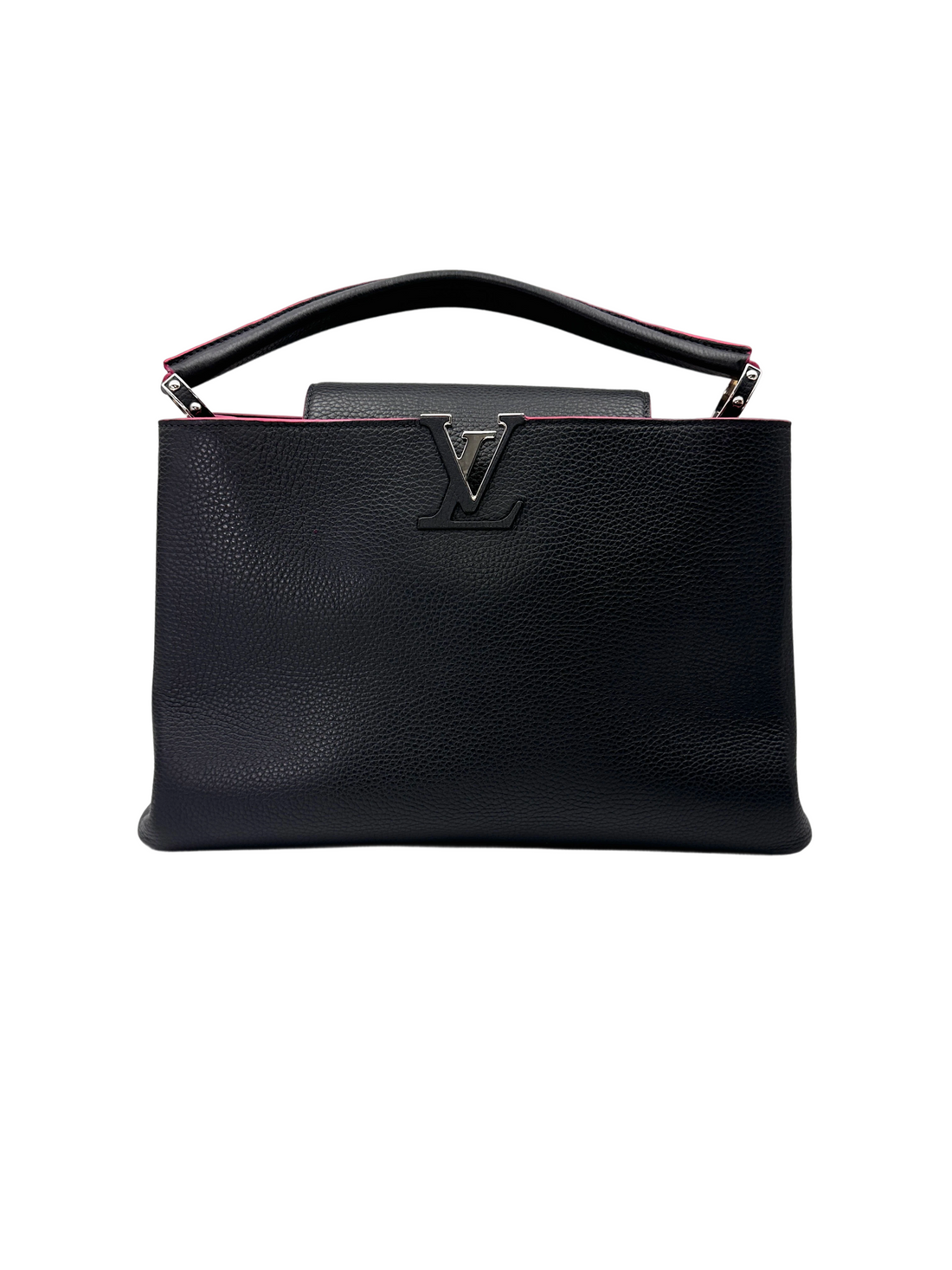 Louis Vuitton Capucines GM Black Taurillon Leather Handle Bag LV3019