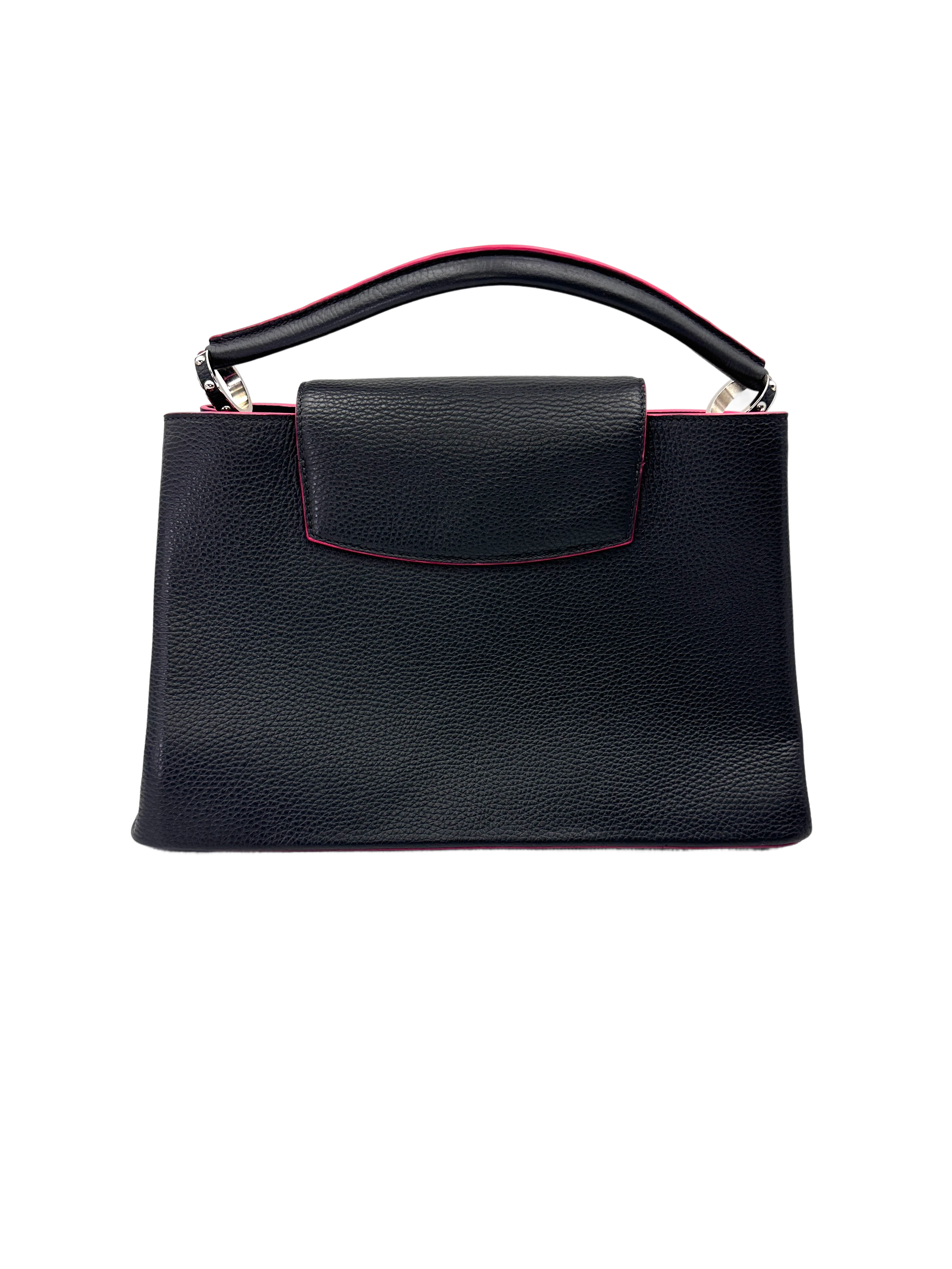 Louis Vuitton Capucines GM Black Taurillon Leather Handle Bag LV3019