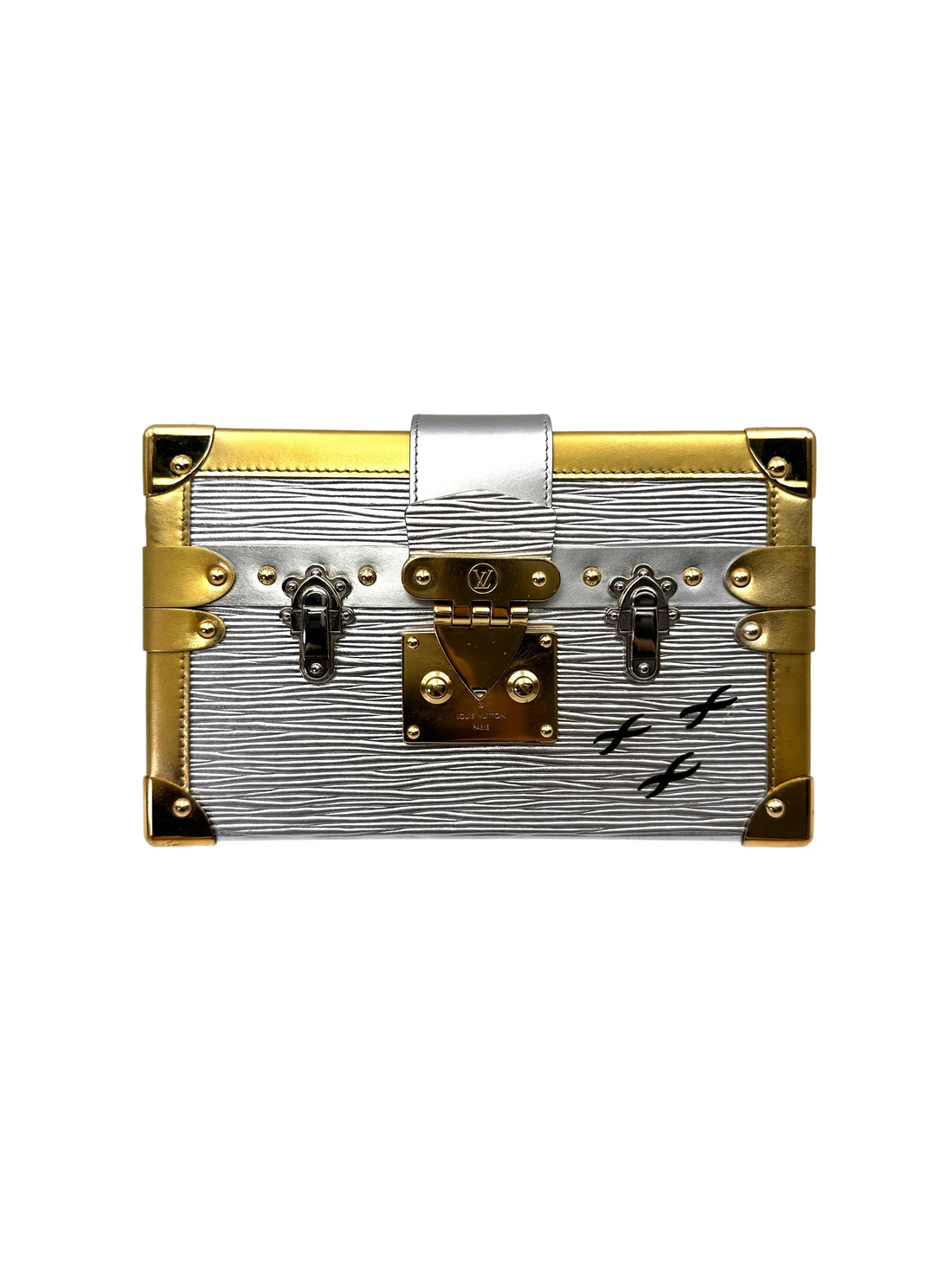 Louis Vuitton Petite Malle Gold/Silver Epi Leather Shoulder Bag LV3009