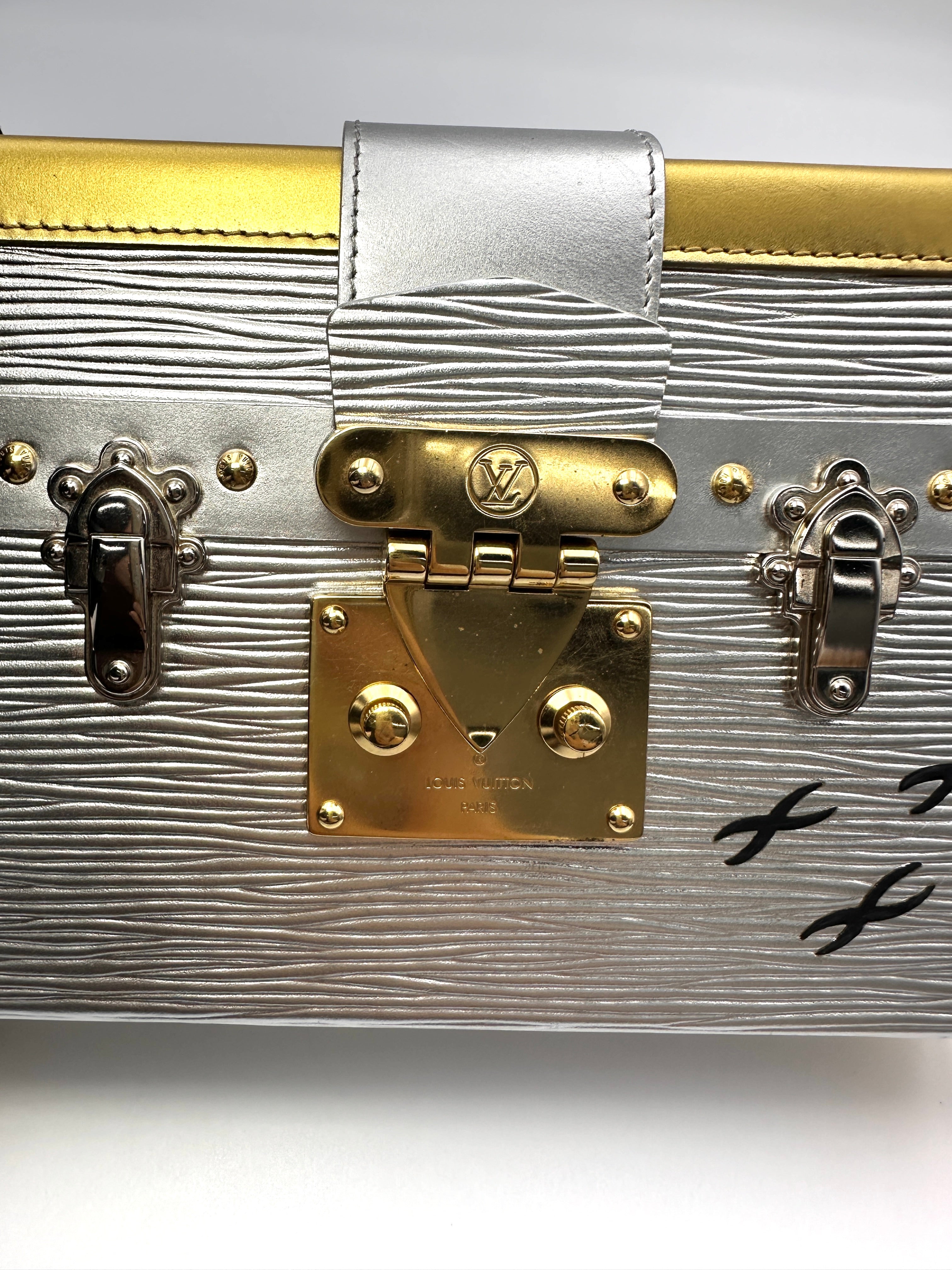 Louis Vuitton Petite Malle Gold/Silver Epi Leather Shoulder Bag LV3009