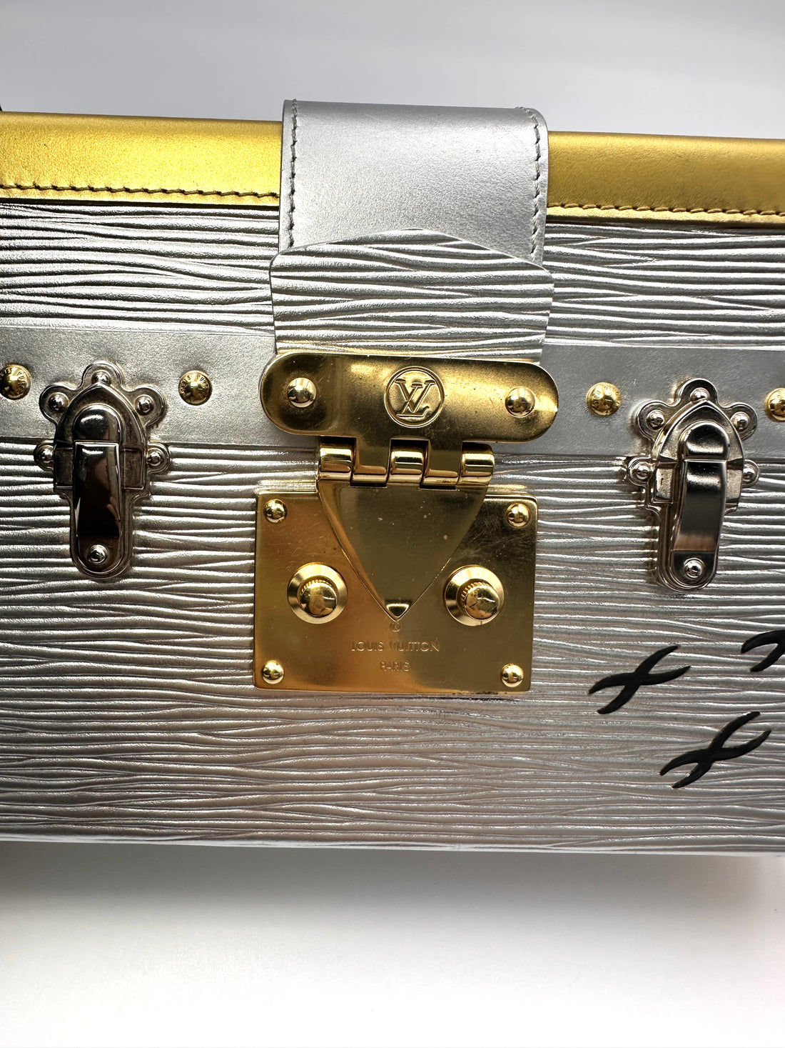 Louis Vuitton Petite Malle Gold/Silver Epi Leather Shoulder Bag LV3009