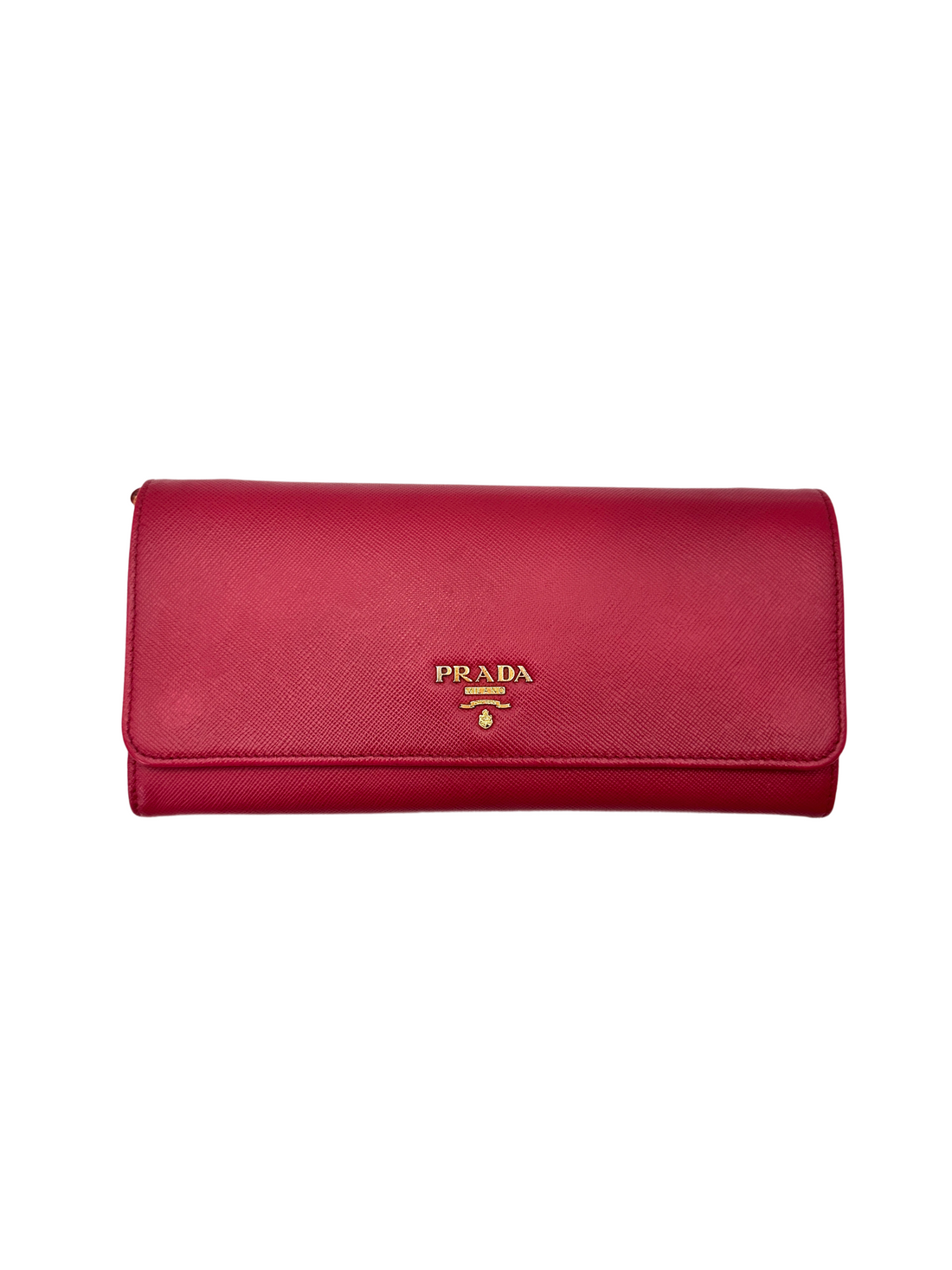 Prada Pink Saffiano Leather Long Wallet PR466