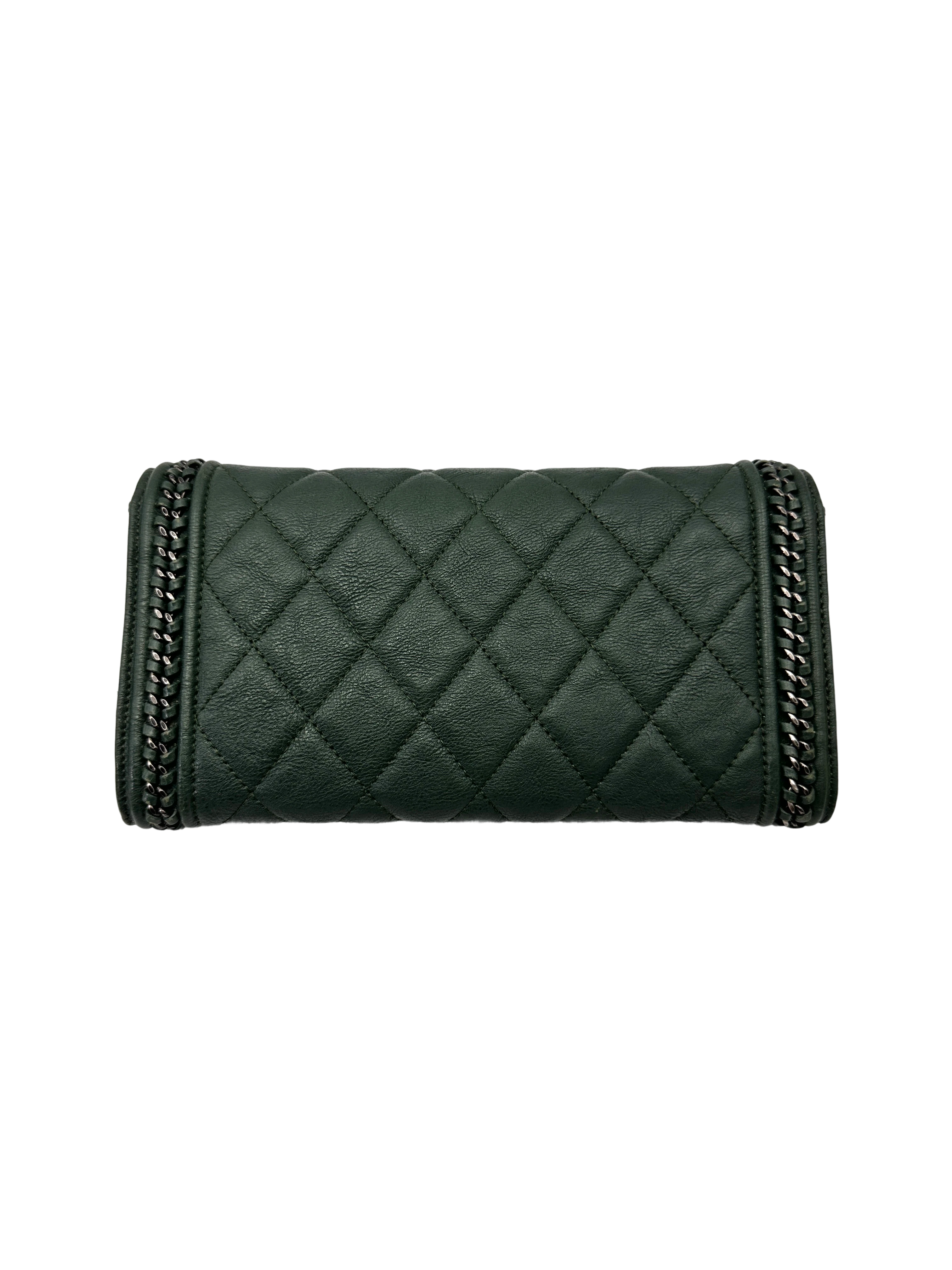 Chanel LeBoy Green Quilted Leather Long Wallet(22***54) CC2149