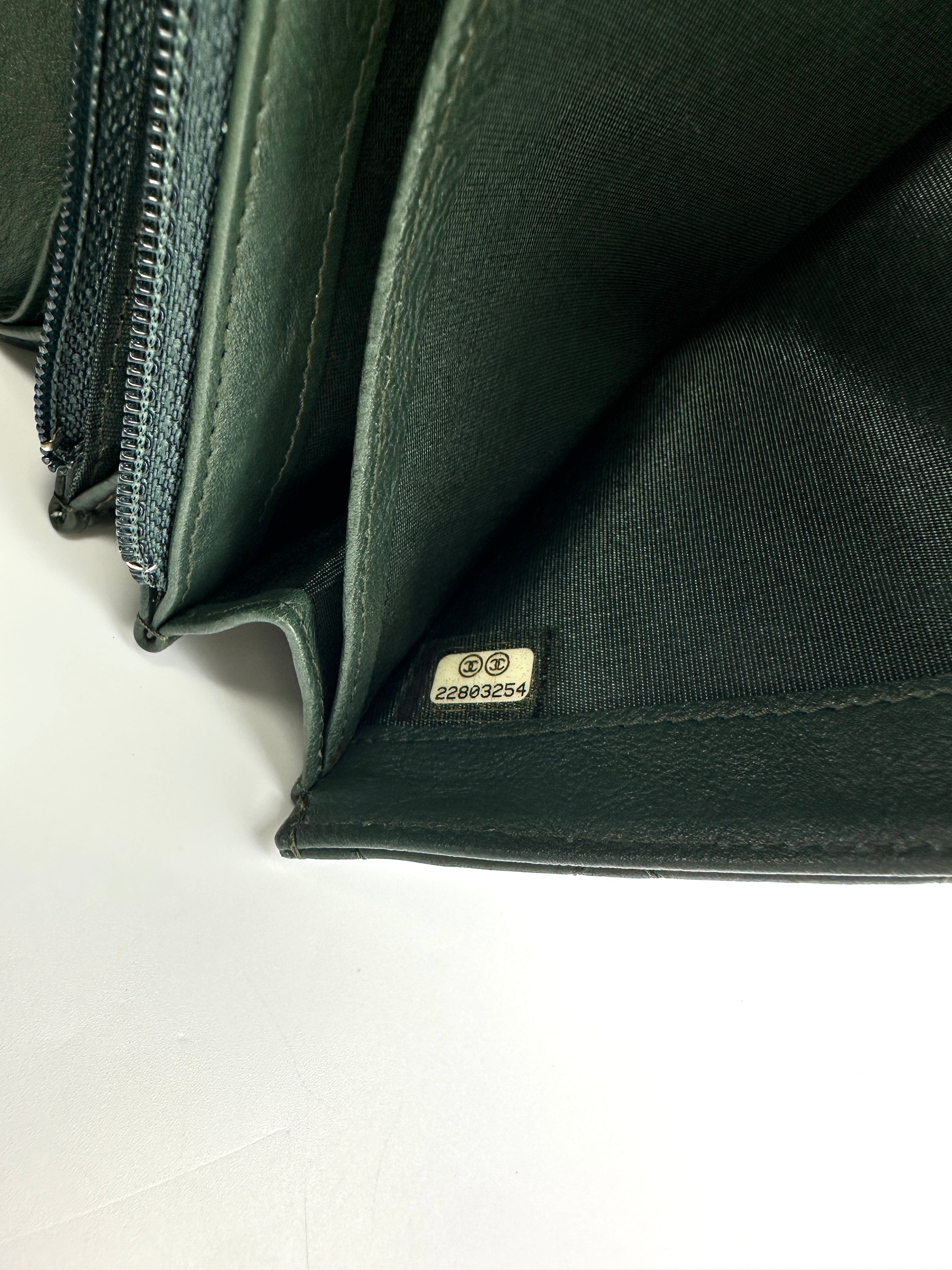 Chanel LeBoy Green Quilted Leather Long Wallet(22***54) CC2149