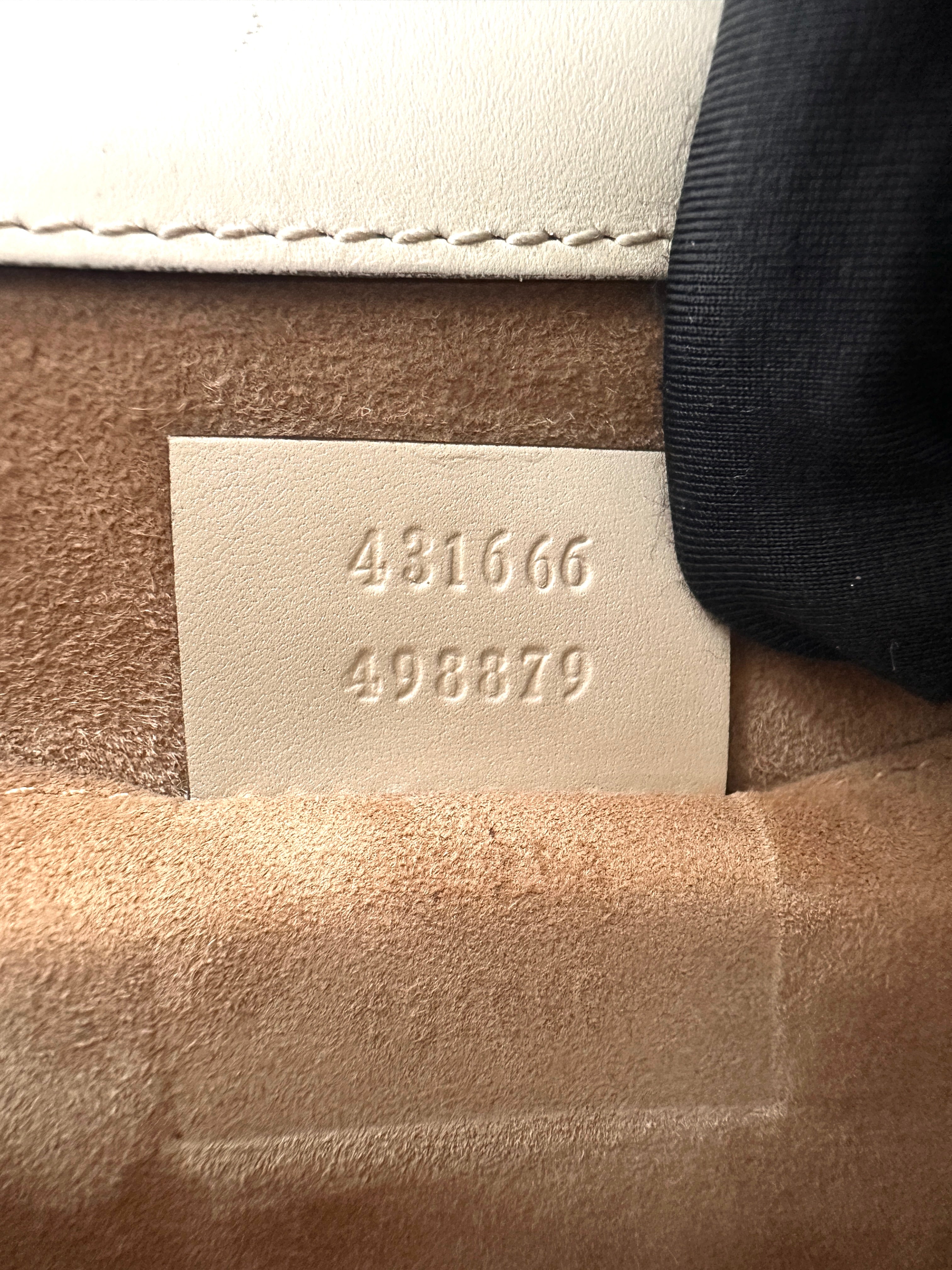 Gucci Sylvie White Leather Small Size Shoulder Bag GG1309