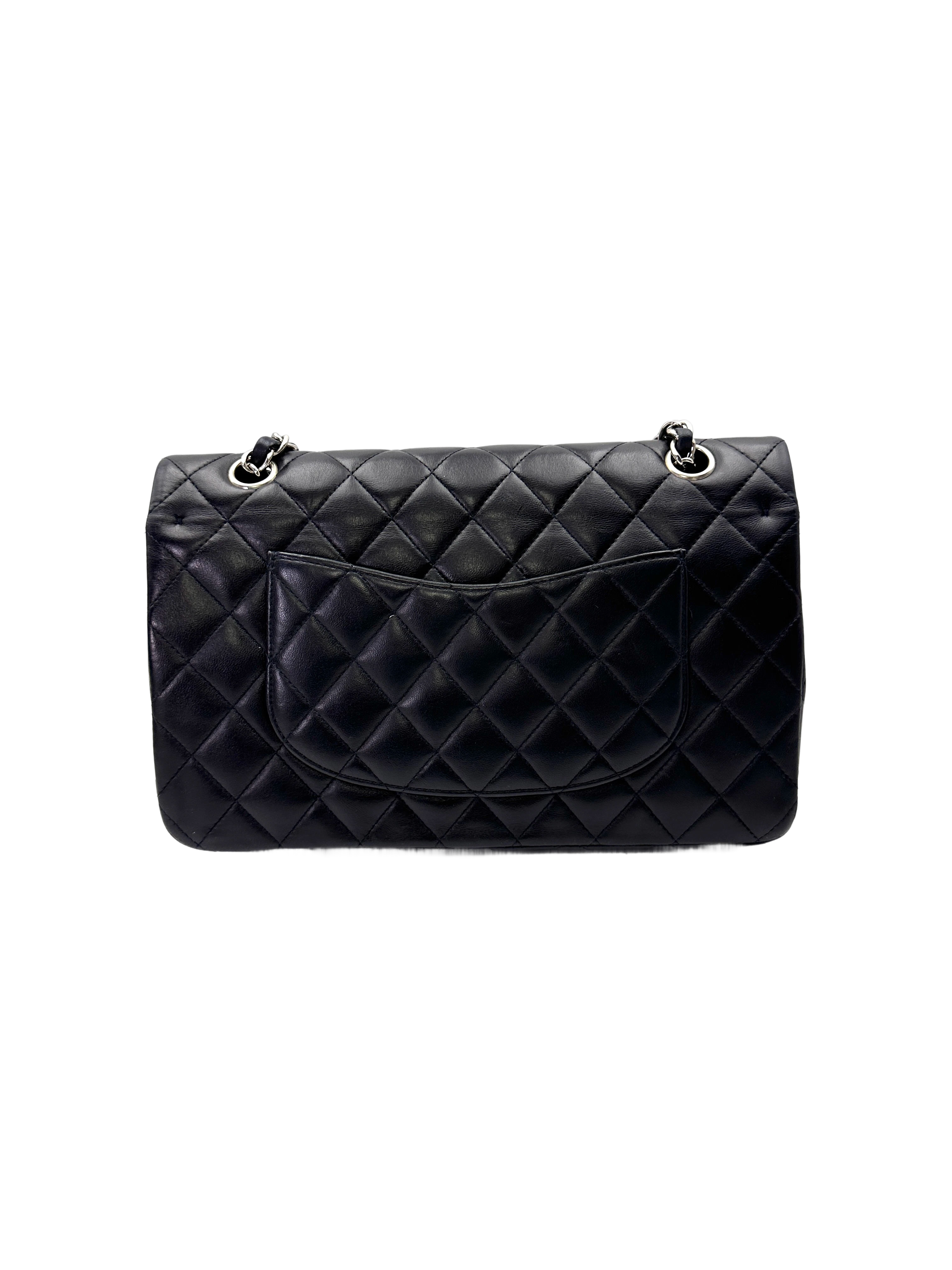 Chanel Classic Flap Navy Quilted Leather Medium Size Shoulder Bag With Silver Buckle(16***85) CC2150
