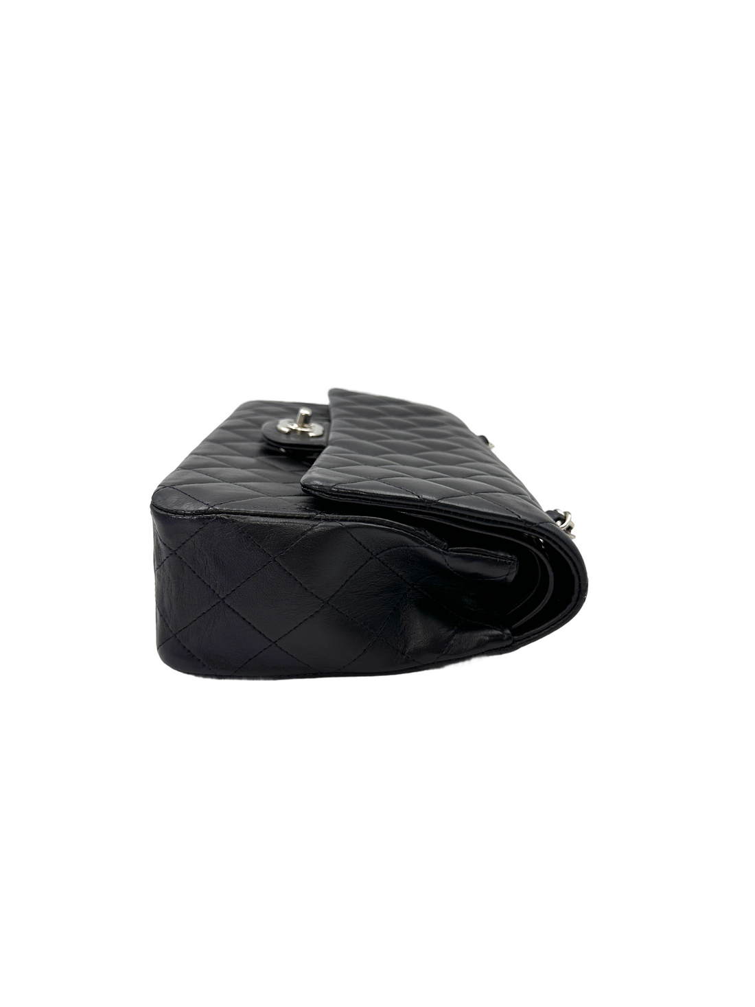 Chanel Classic Flap Navy Quilted Leather Medium Size Shoulder Bag With Silver Buckle(16***85) CC2150