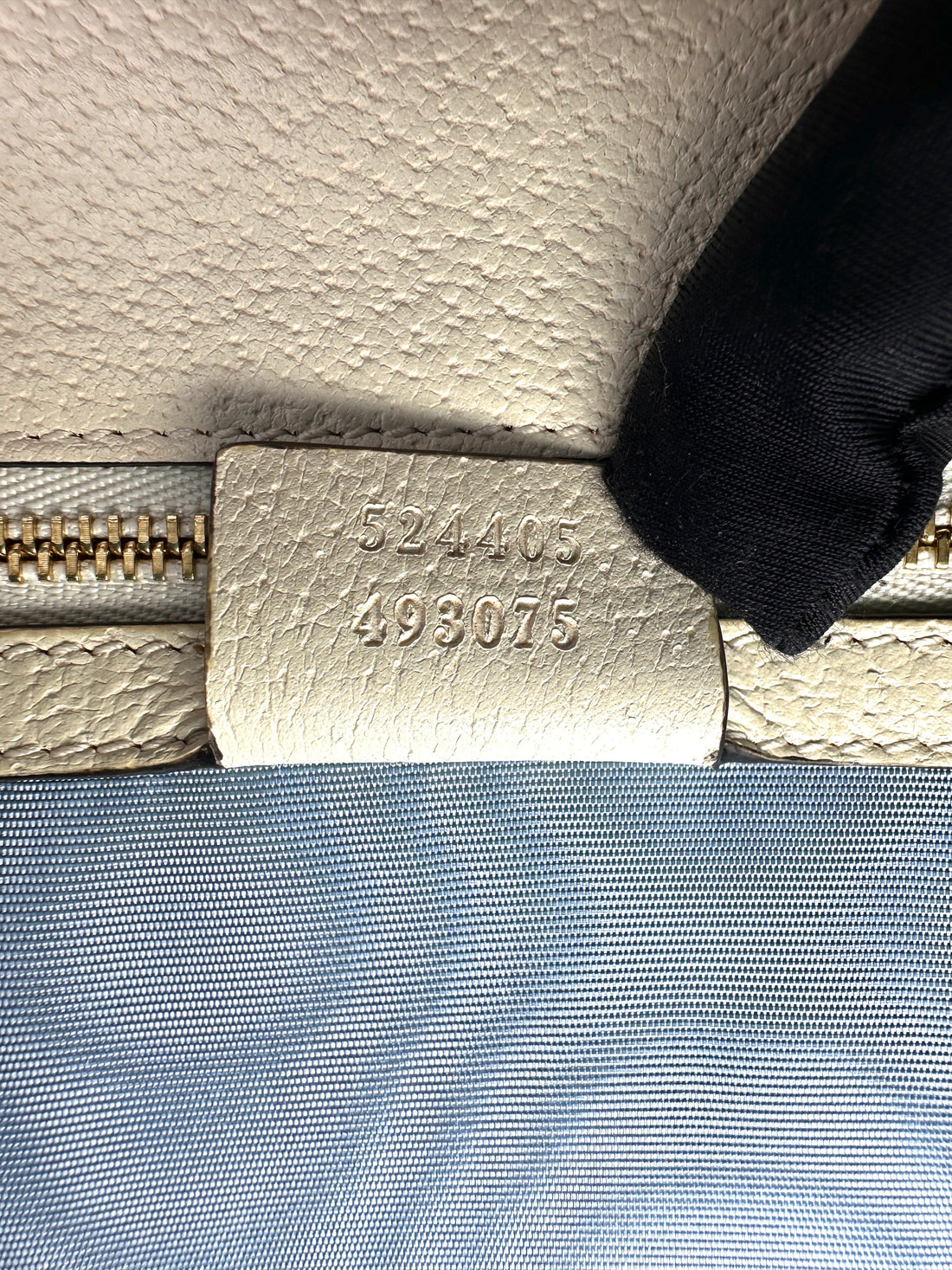 Gucci Sylvie Bee Star White Leather Top Handle Bag GG1313