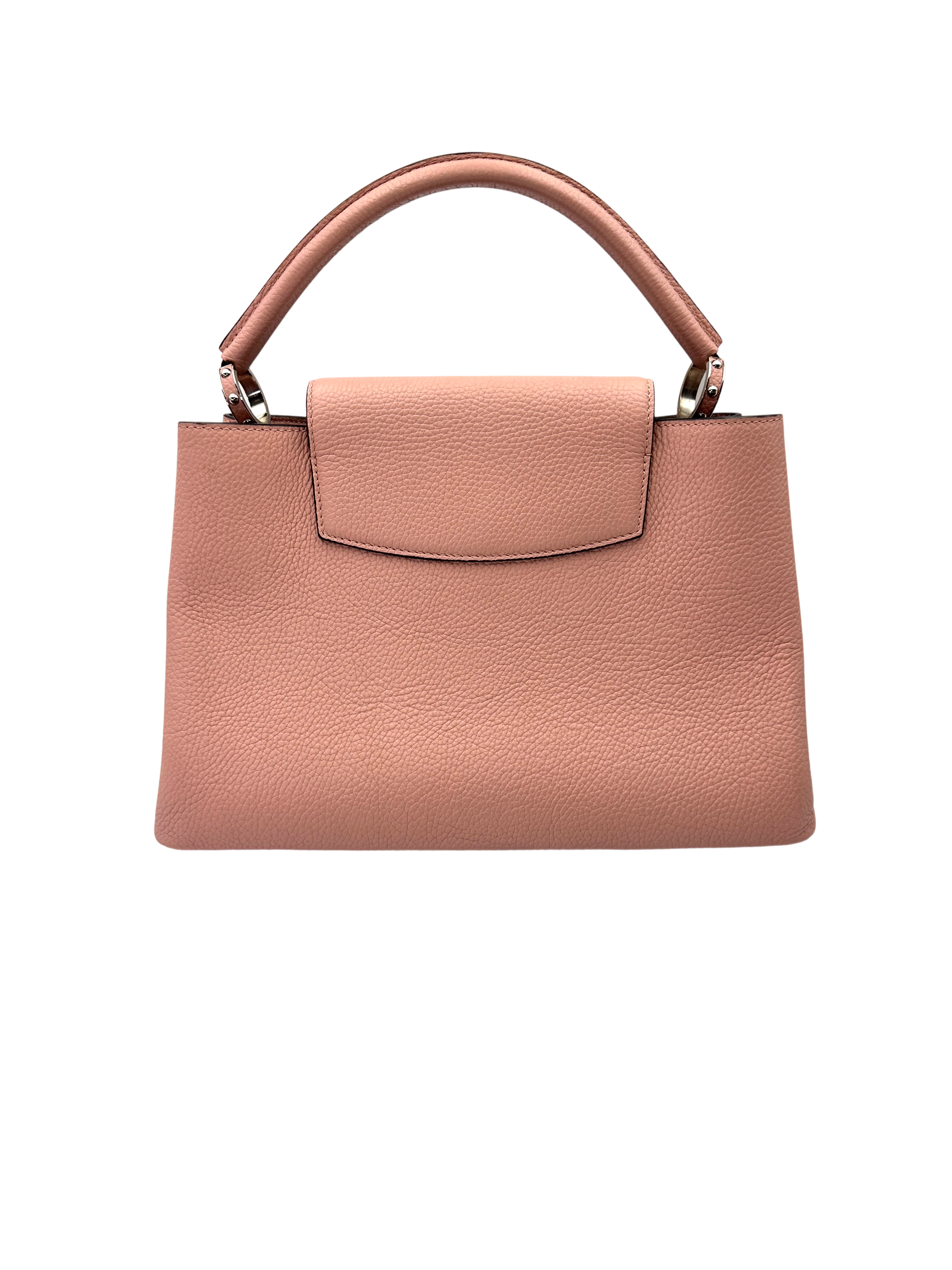 Louis Vuitton Capucines PM Pink Taurillon Leather Handle Bag LV3014