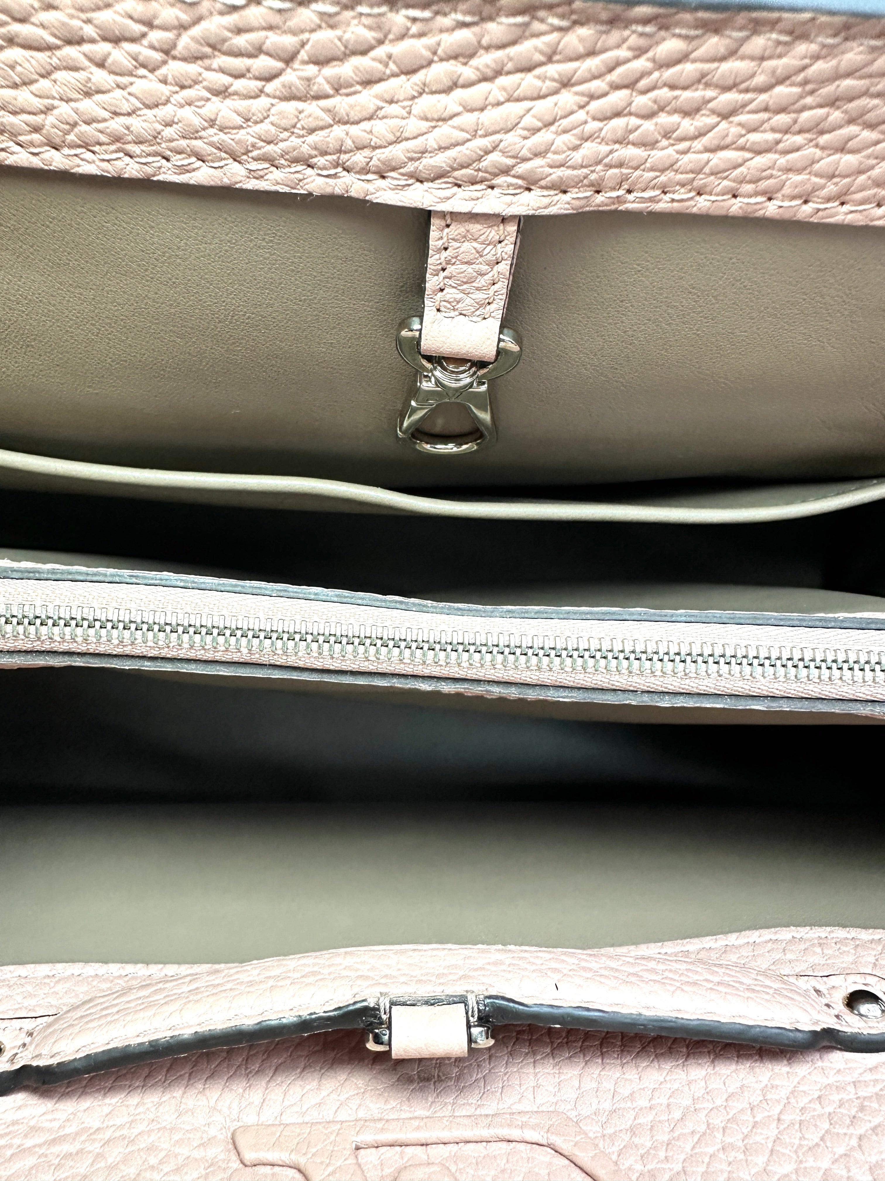 Louis Vuitton Capucines PM Pink Taurillon Leather Handle Bag LV3014