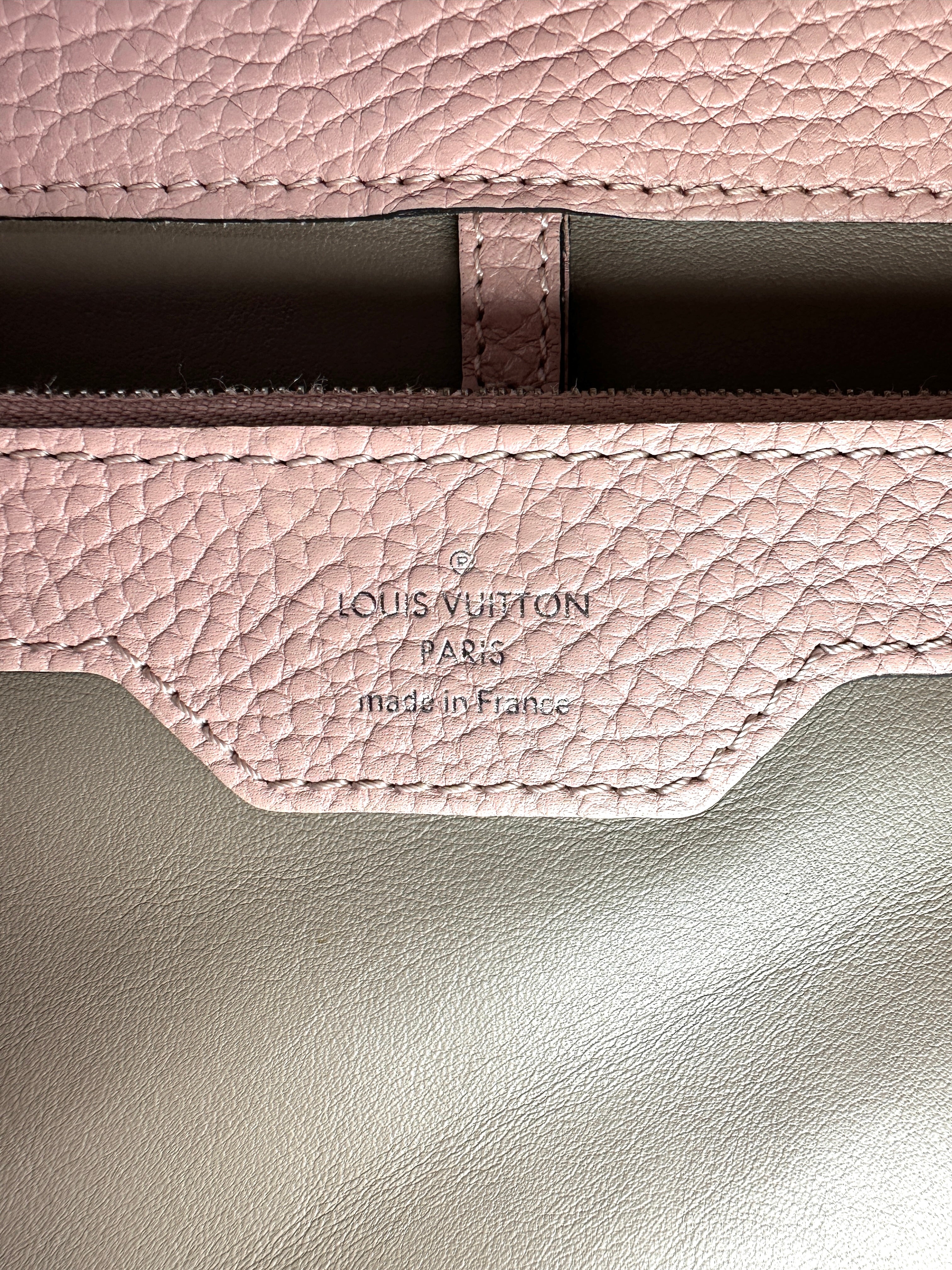 Louis Vuitton Capucines PM Pink Taurillon Leather Handle Bag LV3014